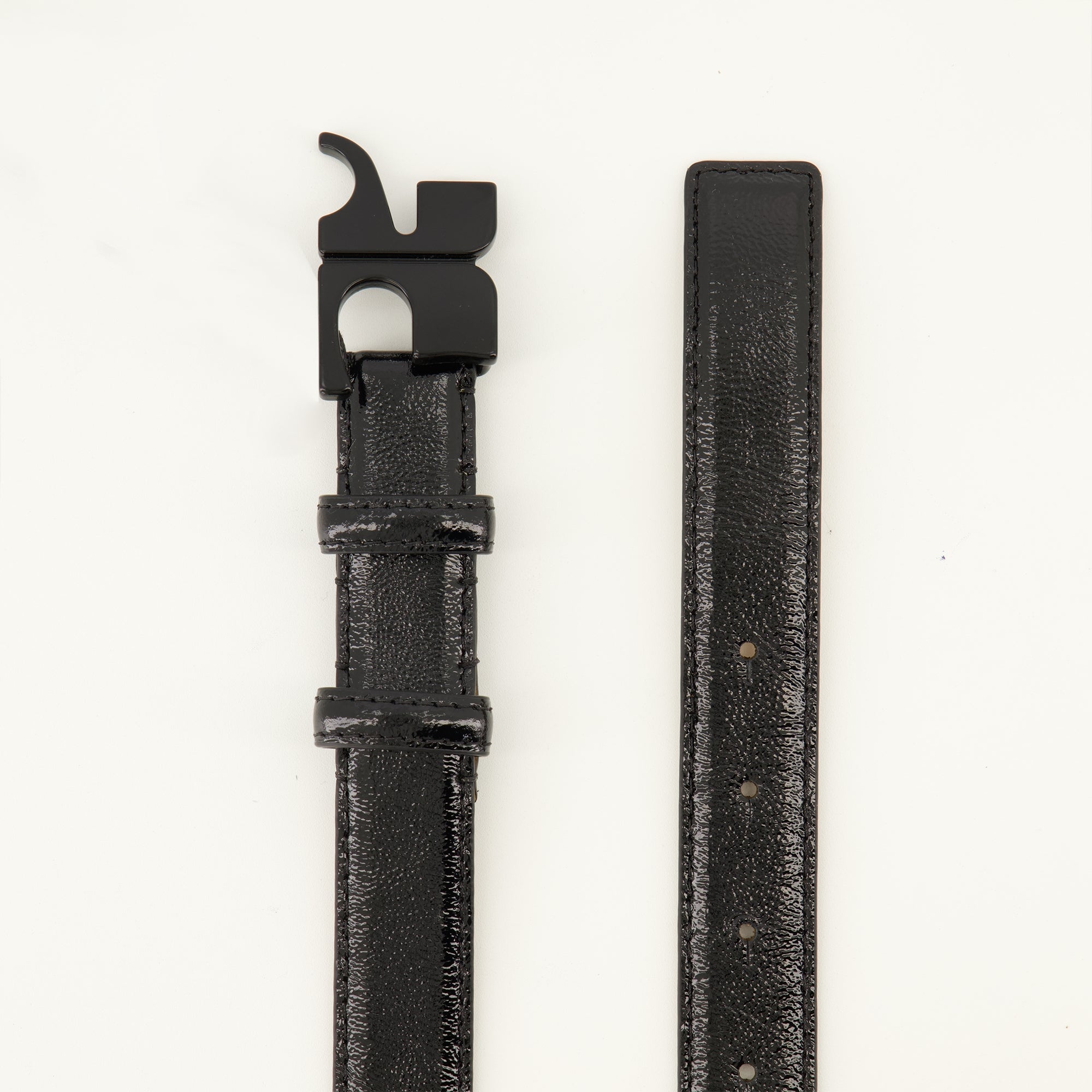 AC Belt in Black Patent Leather