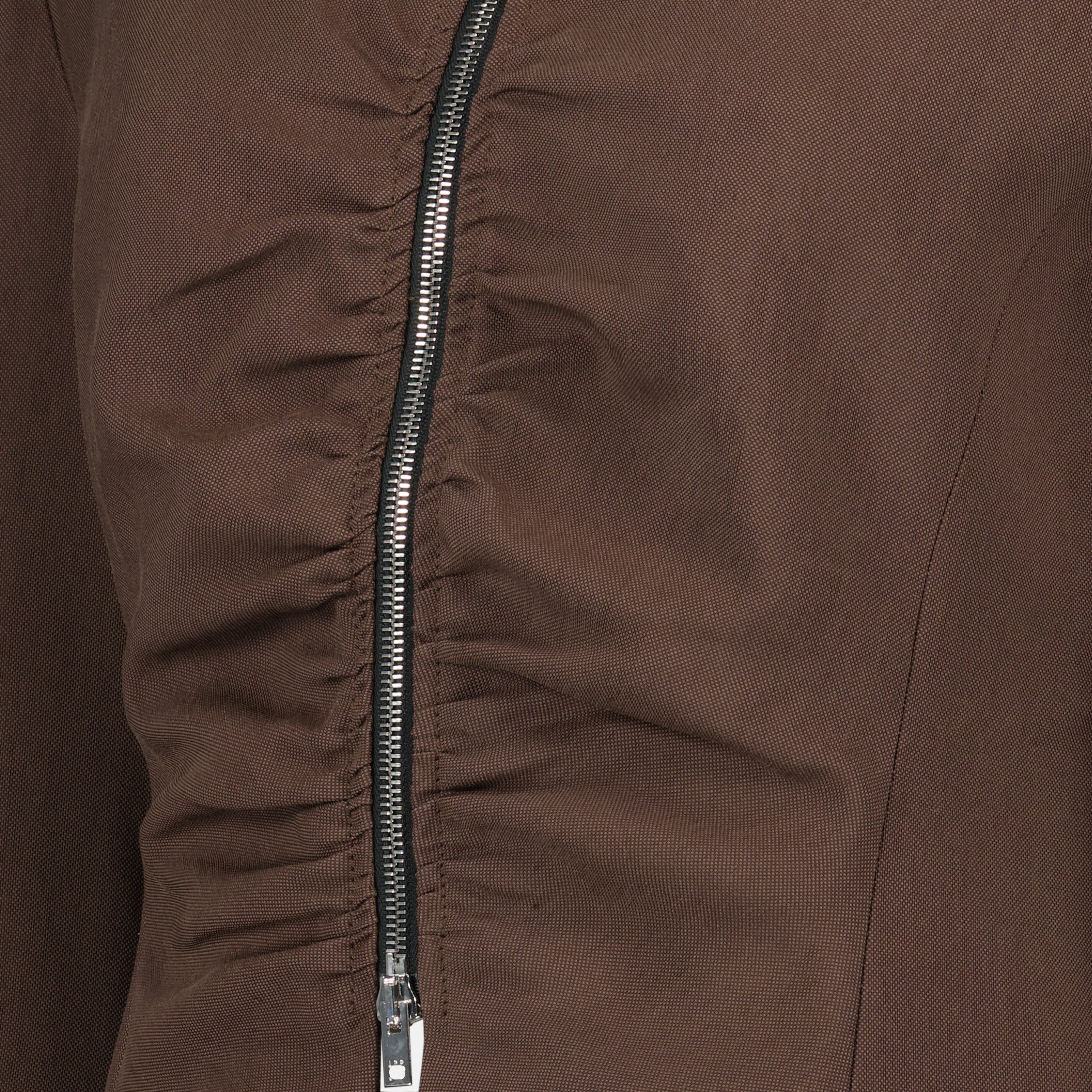 Brown Gathered Jacket