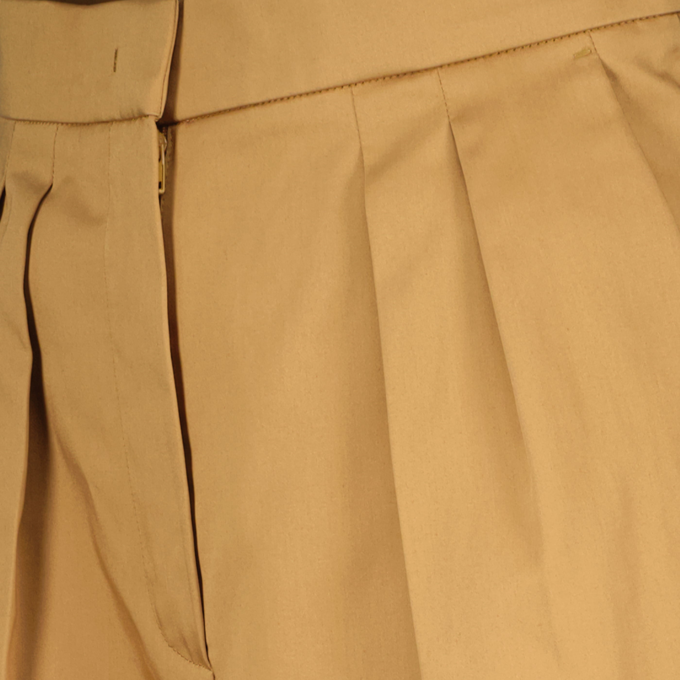Brown Satin Cotton Shorts
