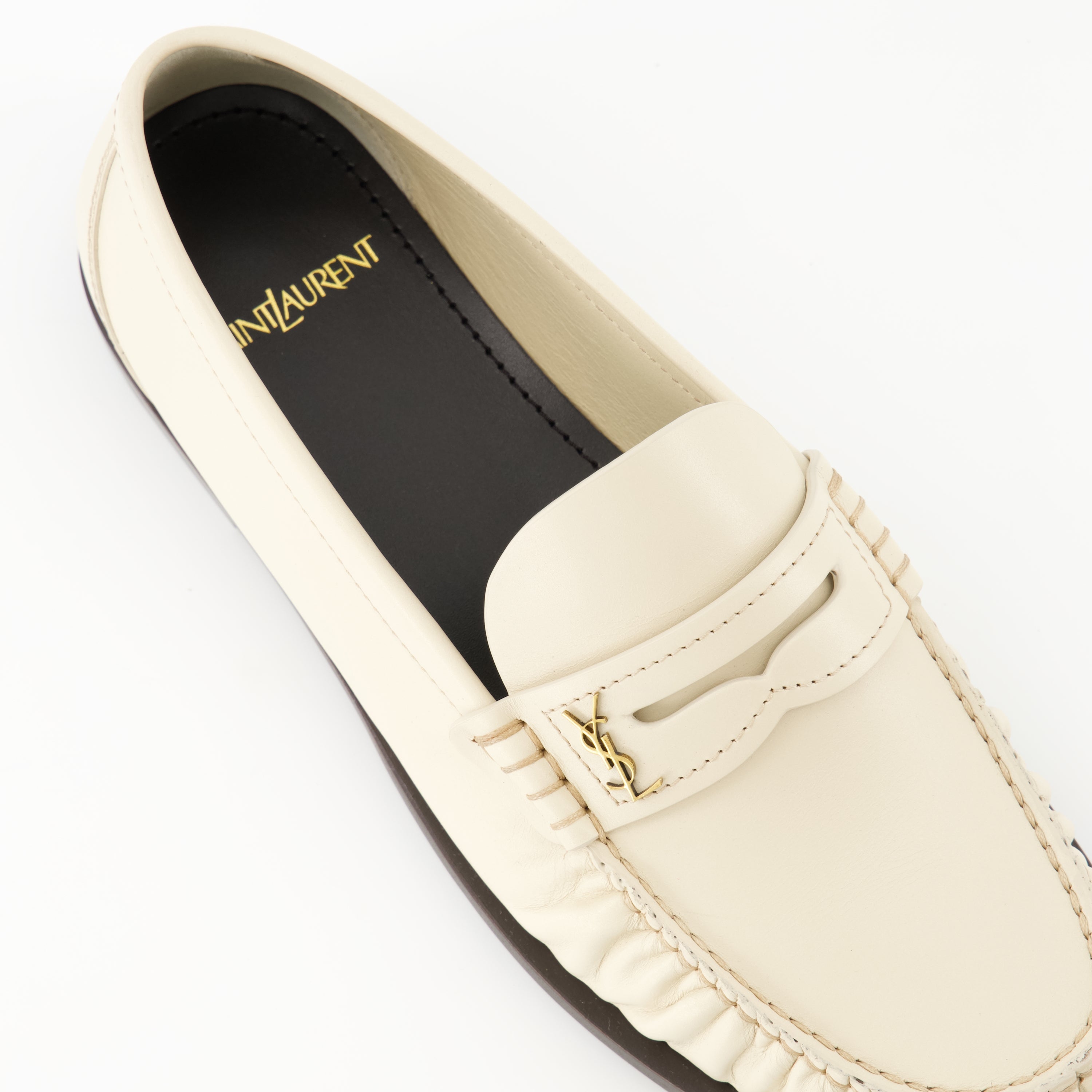 beige moccasins, slip-on shoes, leather footwear, smooth leather, fashionable moccasins