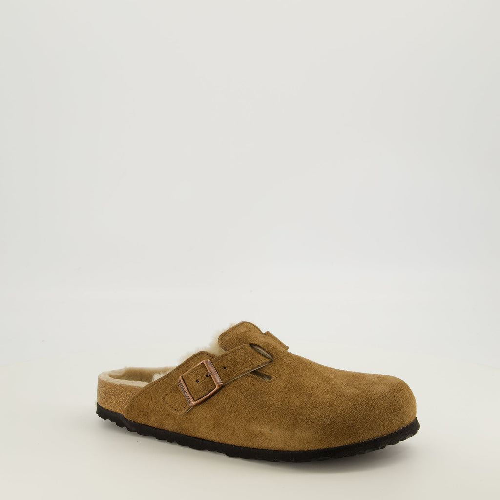Mule Boston en Fourrure Marron
