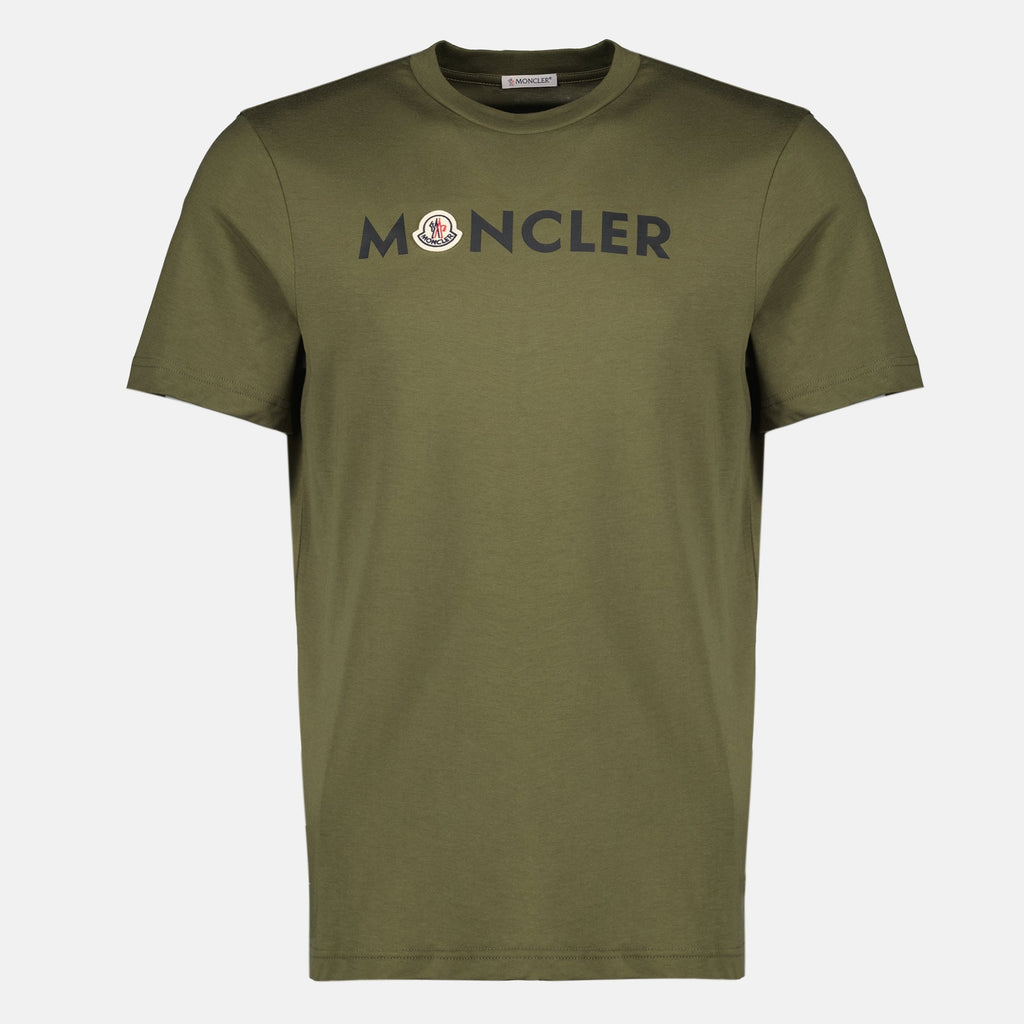 カーキプリントロゴTシャツ