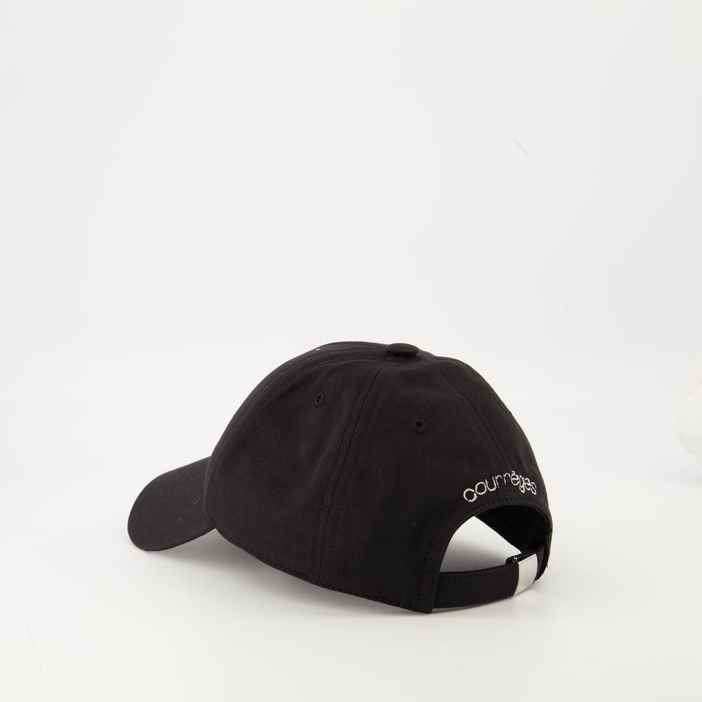 black embroidered cap courreges women 15468570837372