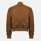 Image of Brown Suede Bomber Jacket by Ami PARIS for Men - Season Autumn-Winter 2025 - Product detail view 1
