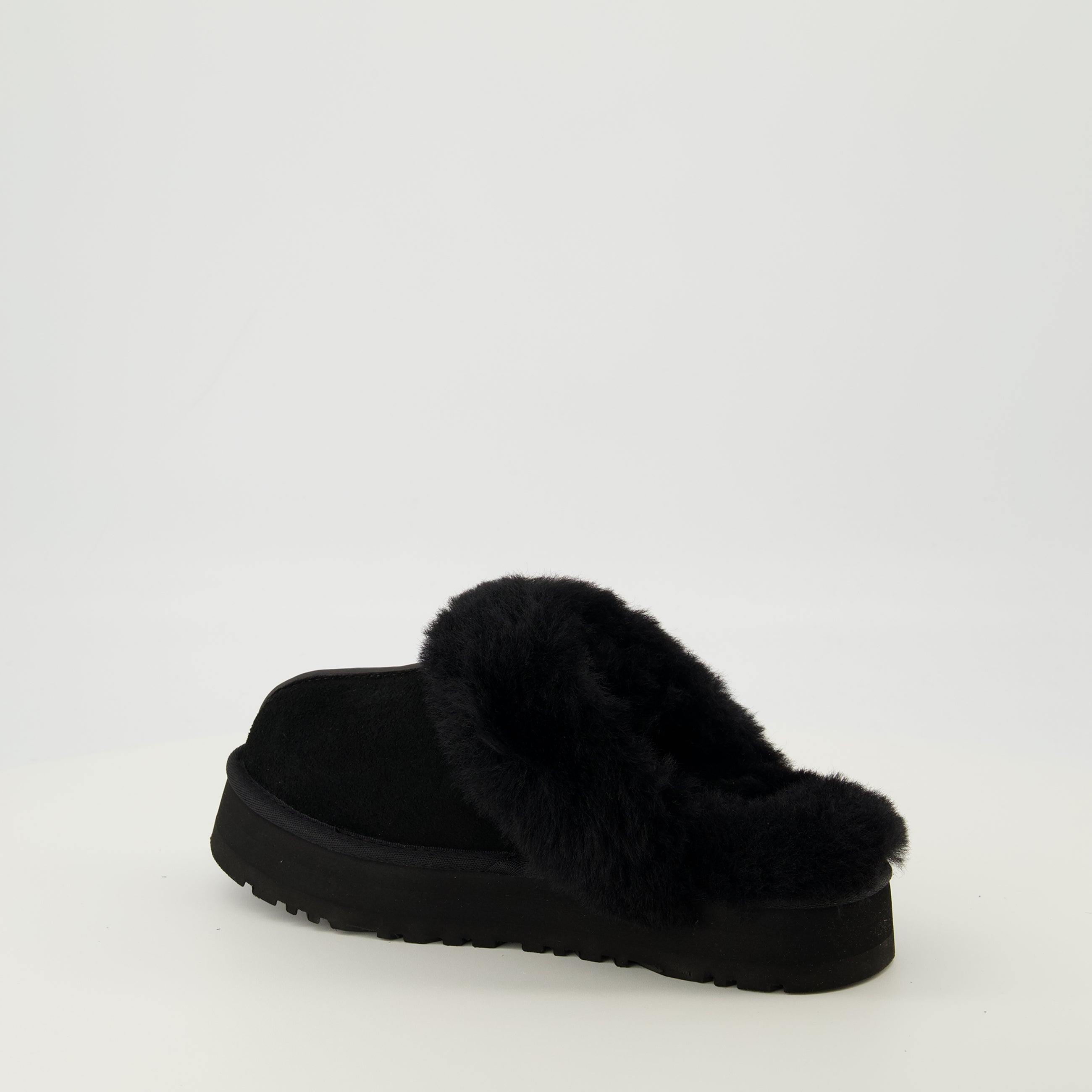 Image of Disquette Black Mules by Ugg for Women - Season Spring-Summer 2026 - Back Right Three-Quarter View