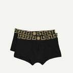 Medusa Greca, blue boxers, Versace style, elastic band boxers, Fall-Winter 2024