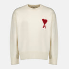 Ami PARIS의 유니섹스용 Pull Ami de Coeur Beige 이미지 - 시즌 2026 봄-여름 - 앞면 보기