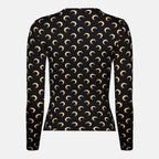 Marine Serre top, moon print top, long sleeve top, body-hugging fit, autumn-winter collection