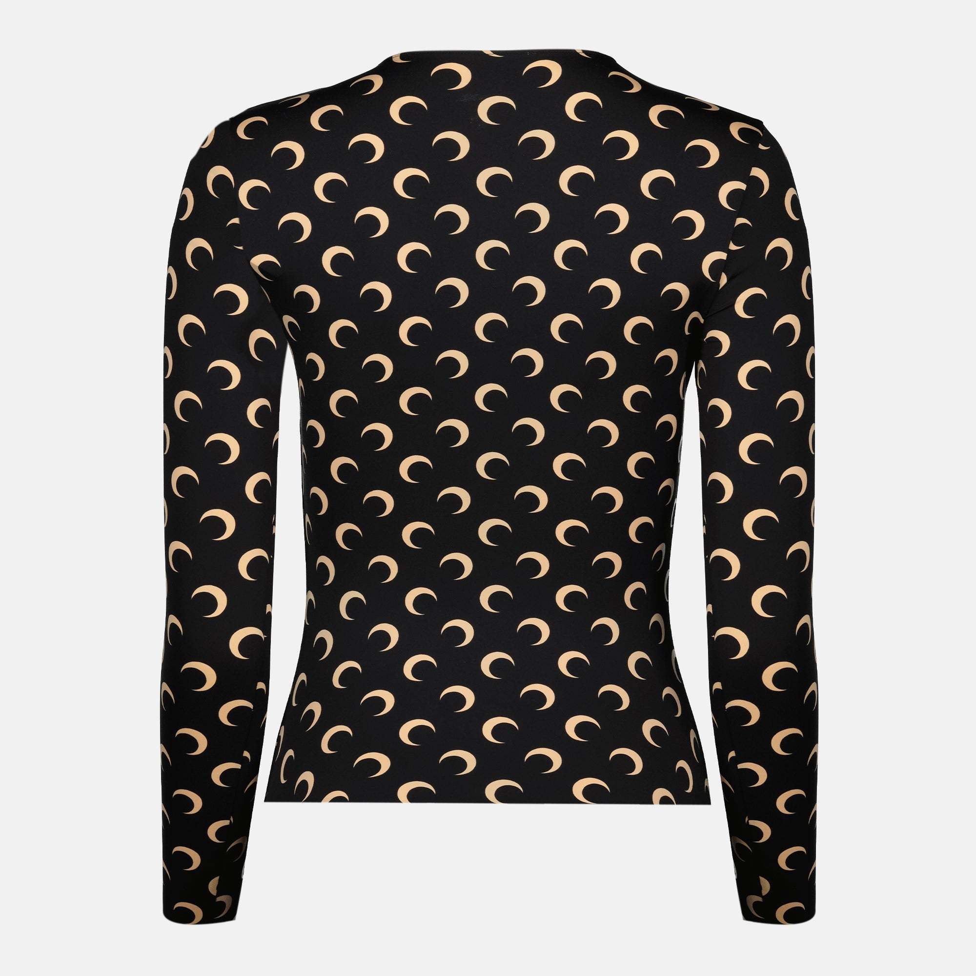 Marine Serre top, moon print top, long sleeve top, body-hugging fit, autumn-winter collection