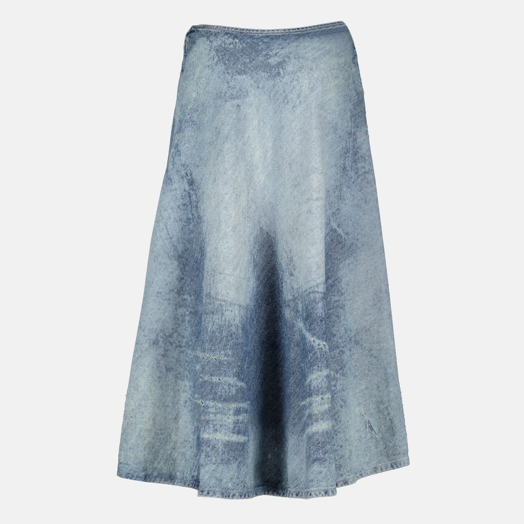 Diesel skirt, denim skirt, faded blue skirt, autumn winter fashion, contemporary women's wear