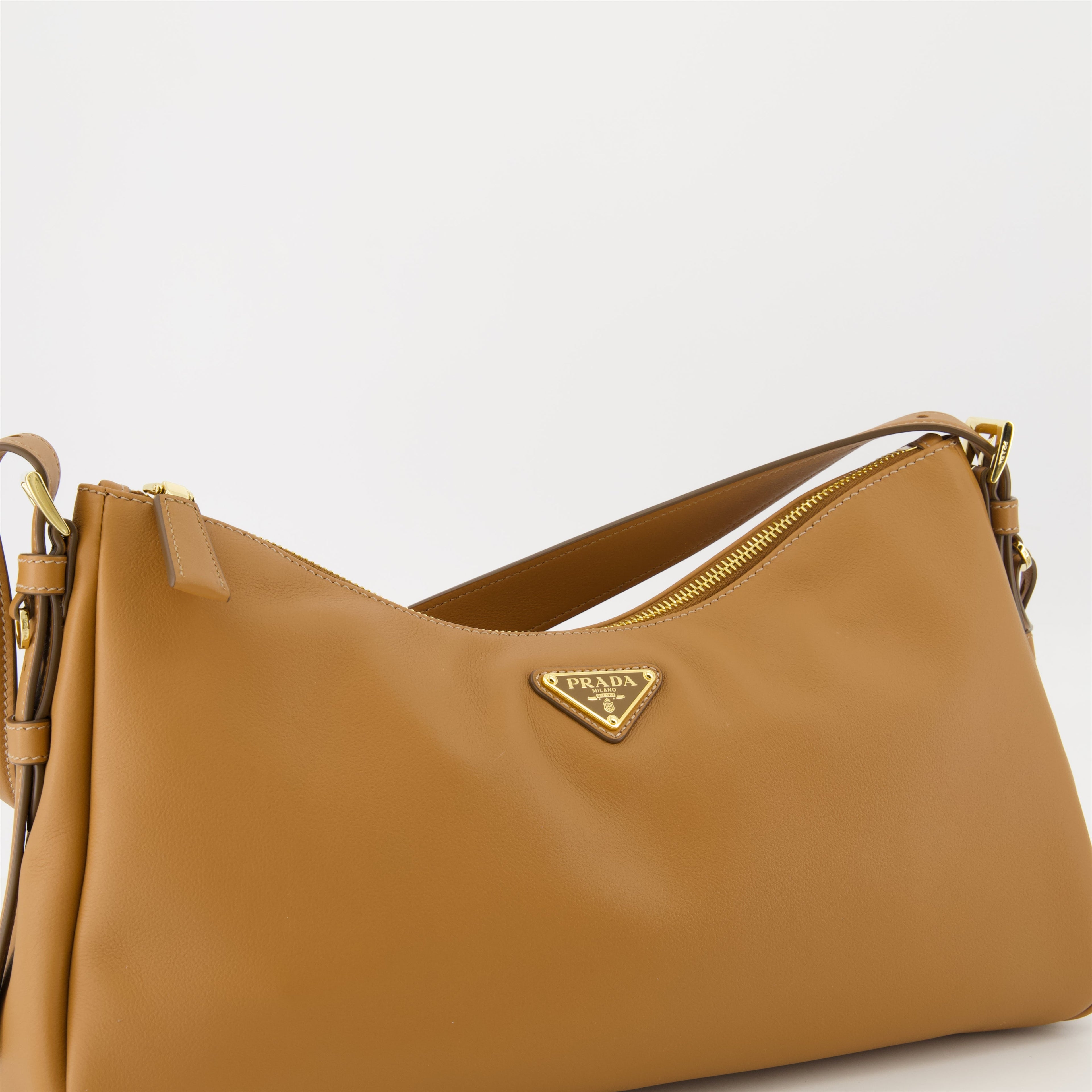 Aimée bag, Prada leather bag, brown leather handbag, women’s leather bag, designer handbags