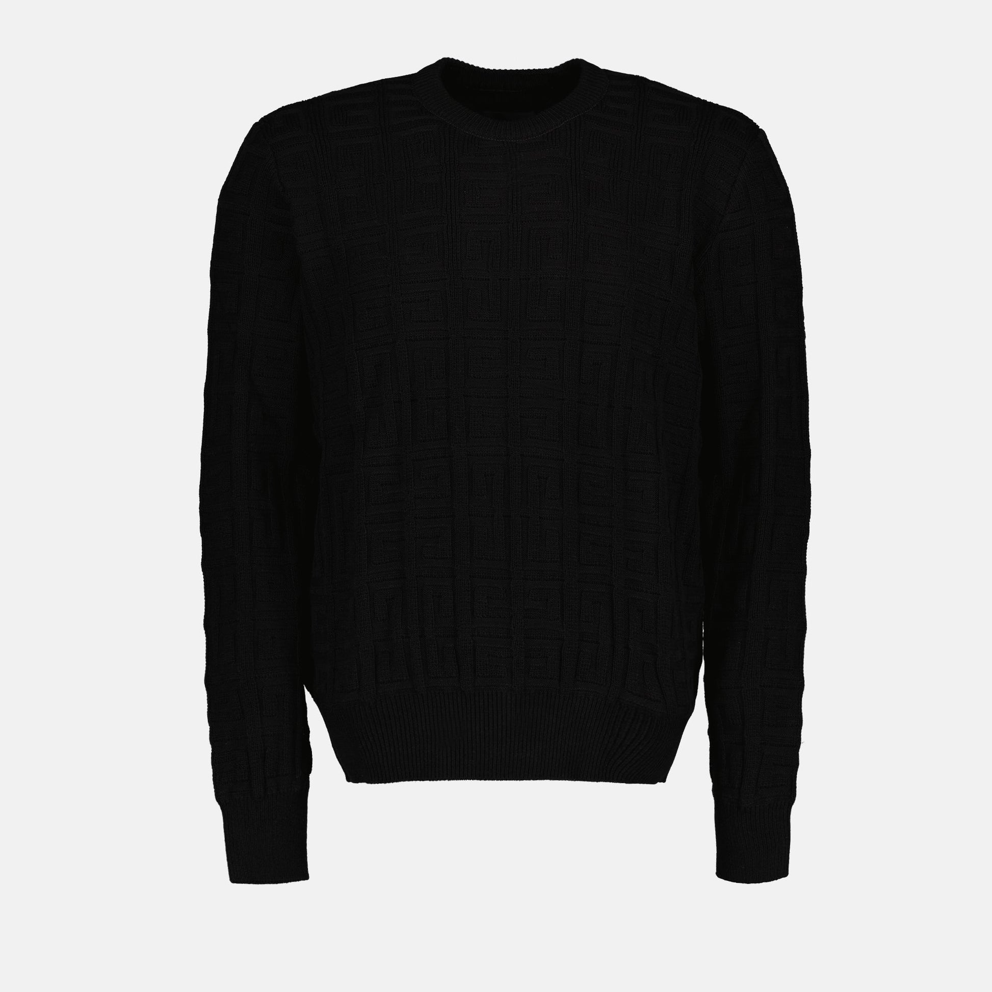 luxury sweater, Givenchy 4G, black cotton sweater, designer clothing, crewneck sweater