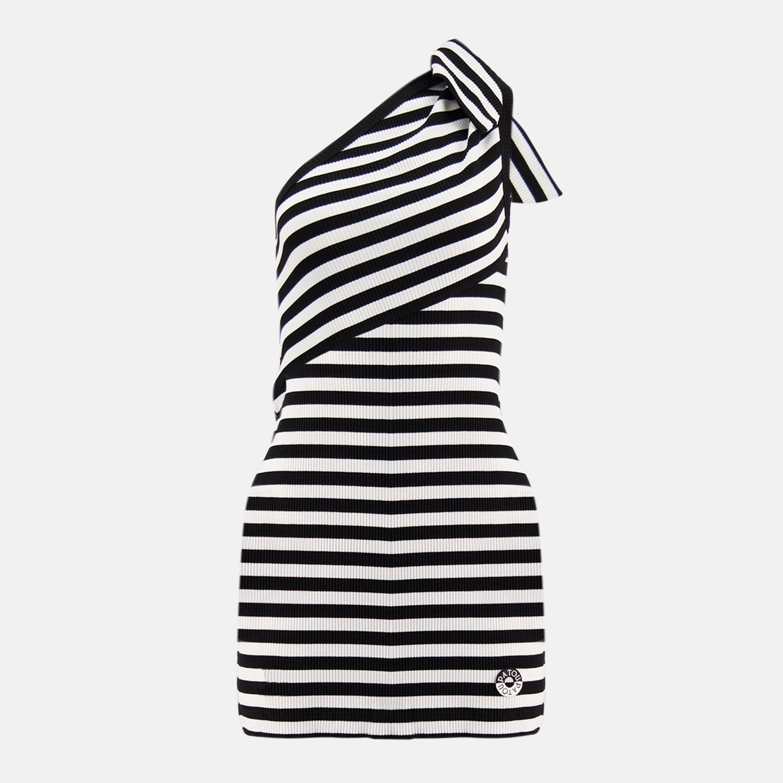 Image of Asymmetrical Striped Dress by Patou for Women - Season Spring-Summer 2026 - Front View