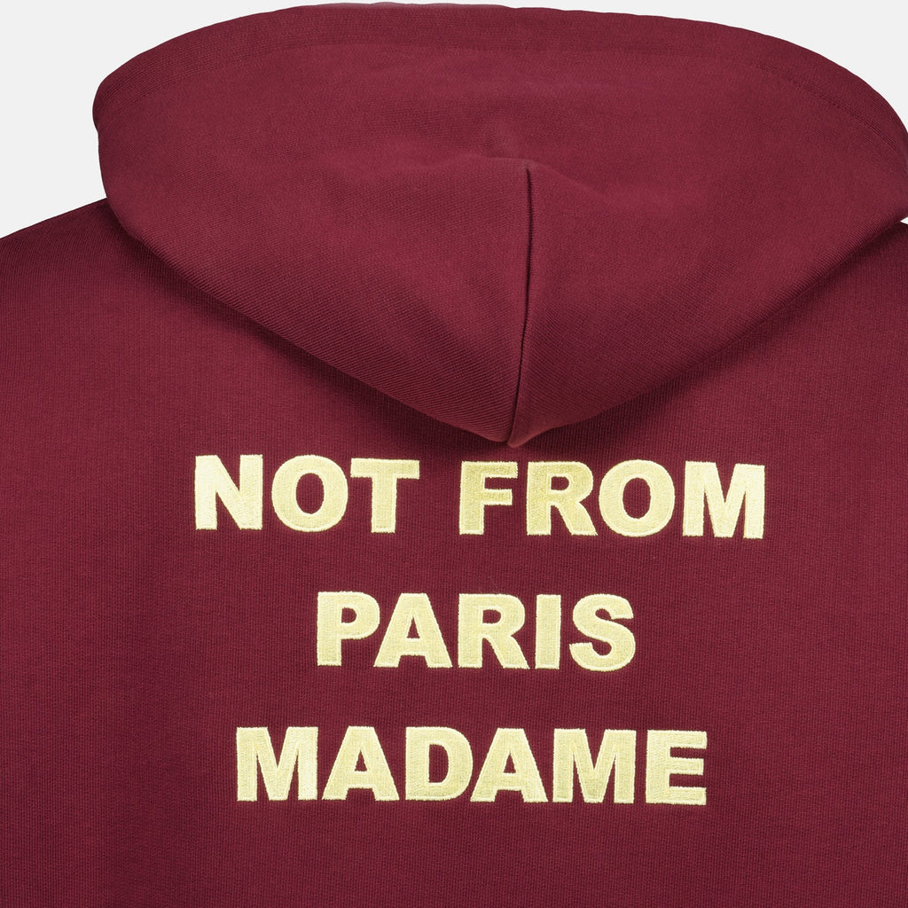 Drôle de Monsieur hoodie, bordeaux sweatshirt, slogan hoodie, fall winter fashion, men's casual wear