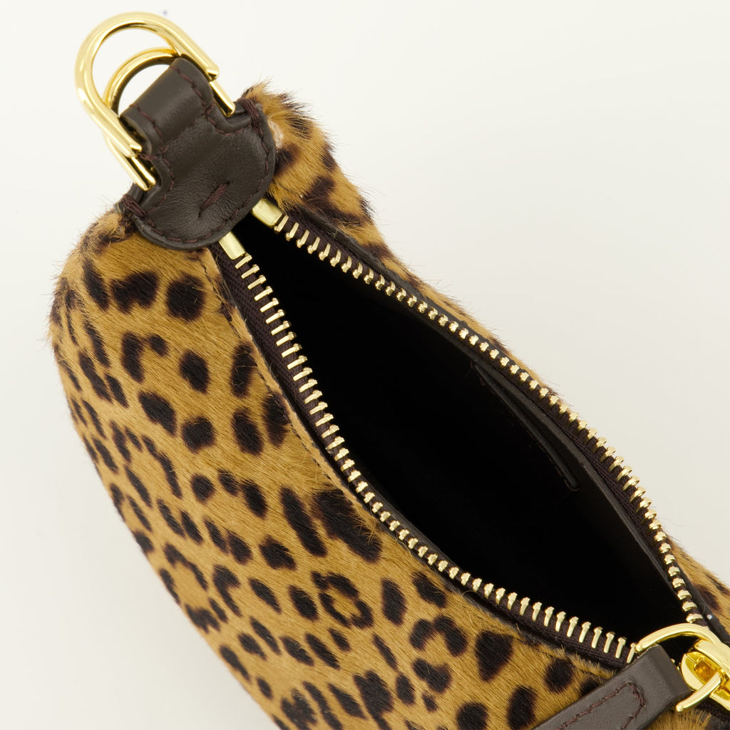 leopard print bag, Fendi accessories, calf leather bag, luxury handbag, designer shoulder bag