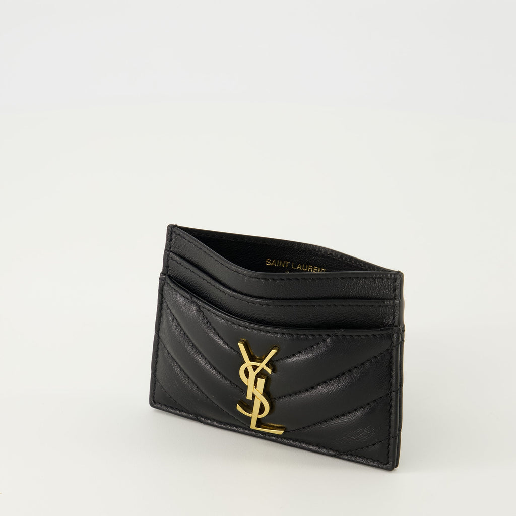 Saint Laurent card holder, black card holder, premium leather accessories, Cassandre model, YSL stylish accessory
