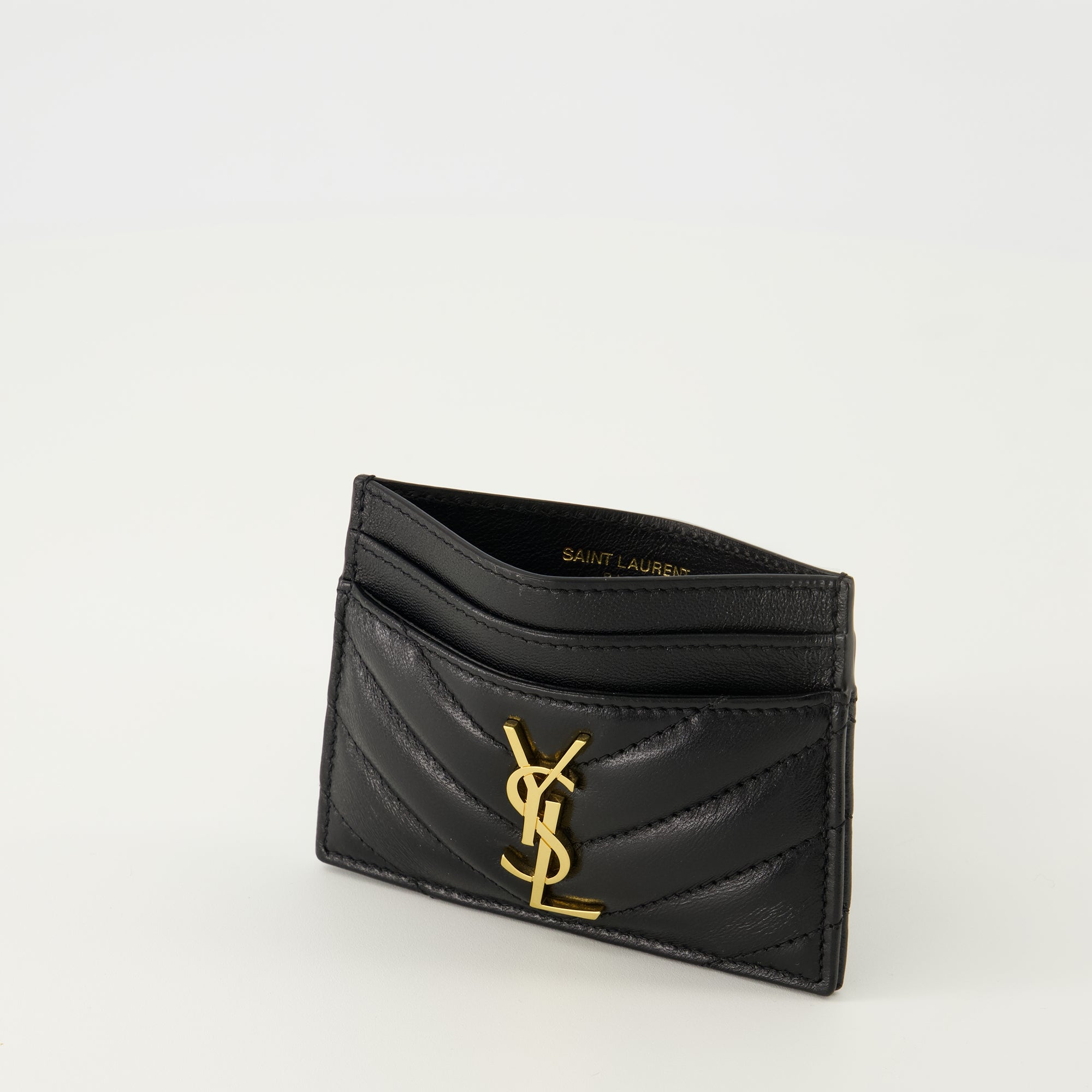 Saint Laurent card holder, black card holder, premium leather accessories, Cassandre model, YSL stylish accessory