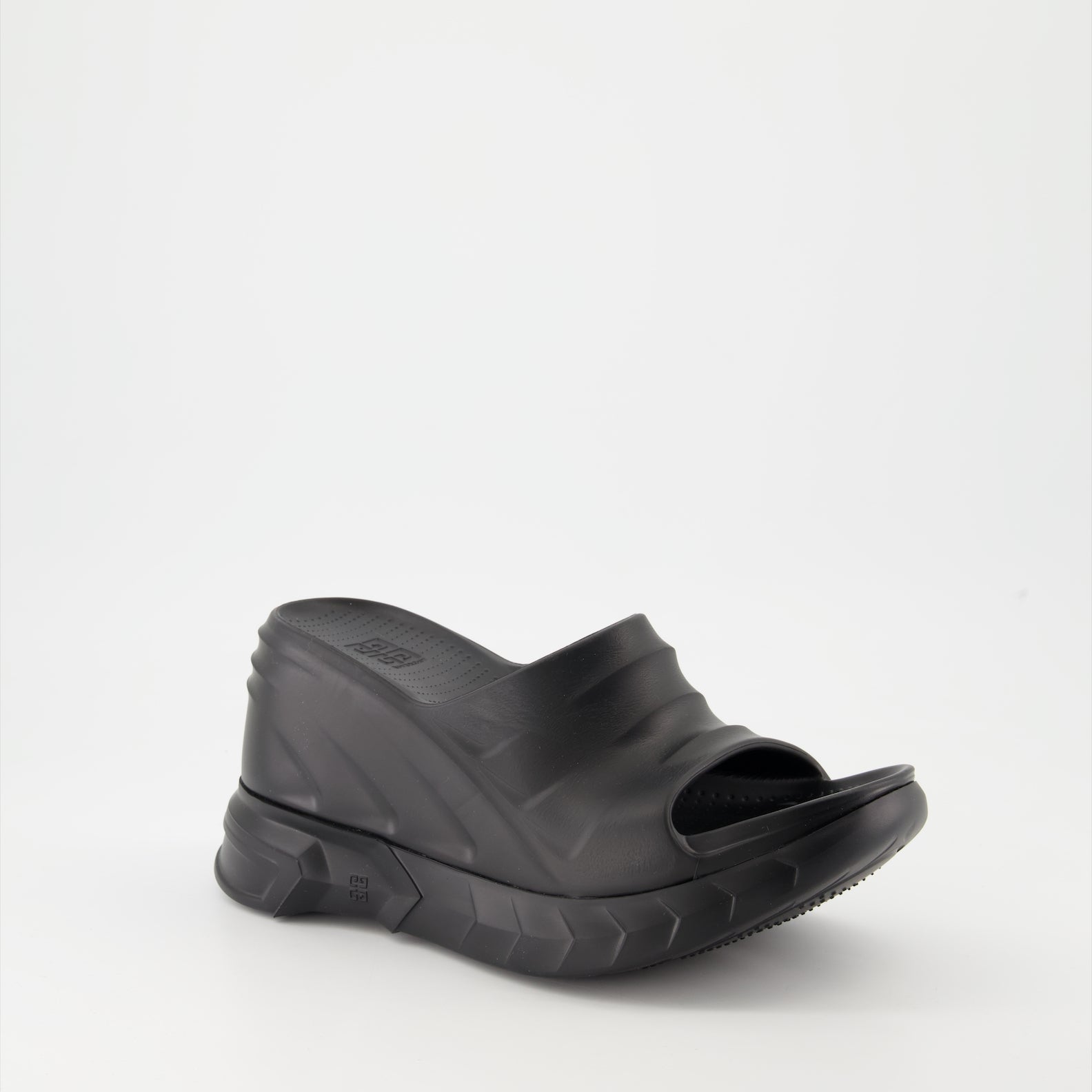 Givenchy, platform sandals, rubber sandals, luxury footwear, black sandals