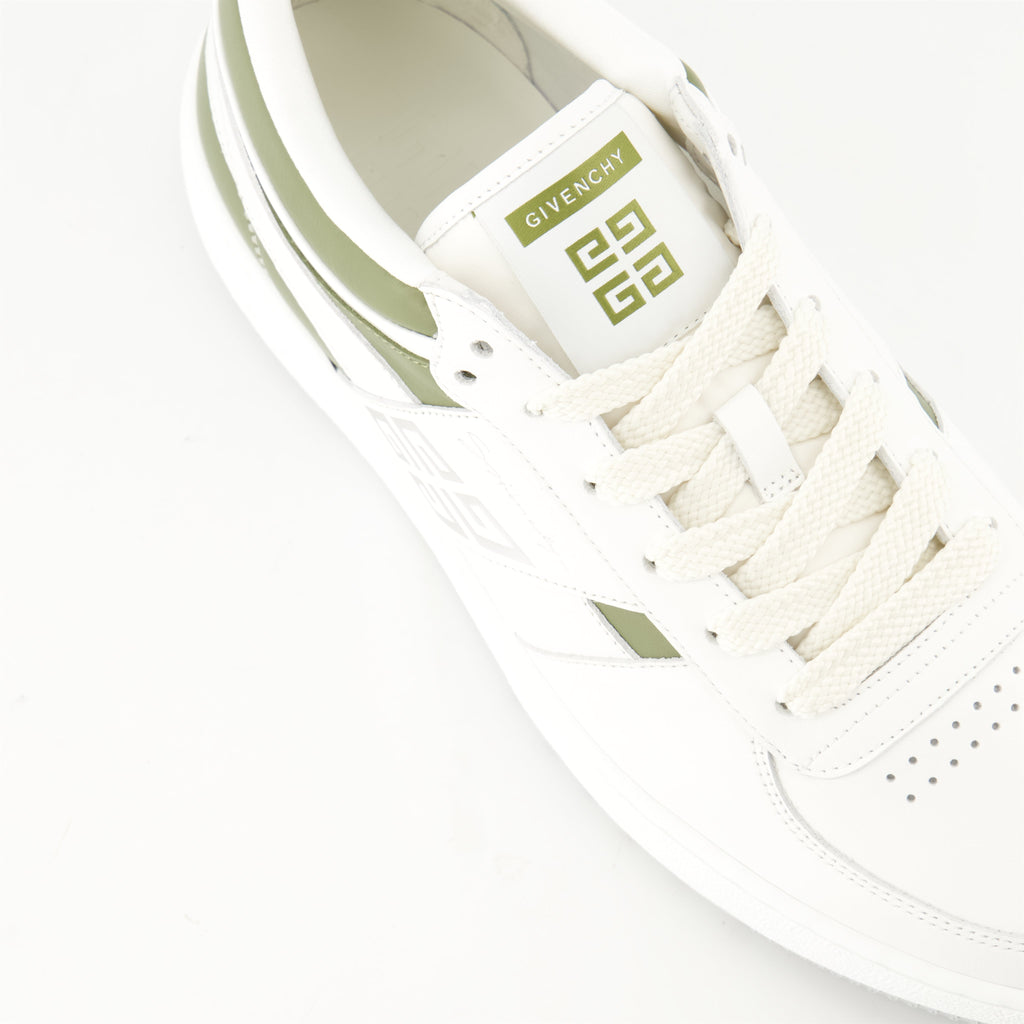 G Move sneakers, White and blue sneakers, Leather footwear, Stylish sneakers, GIVENCHY shoes