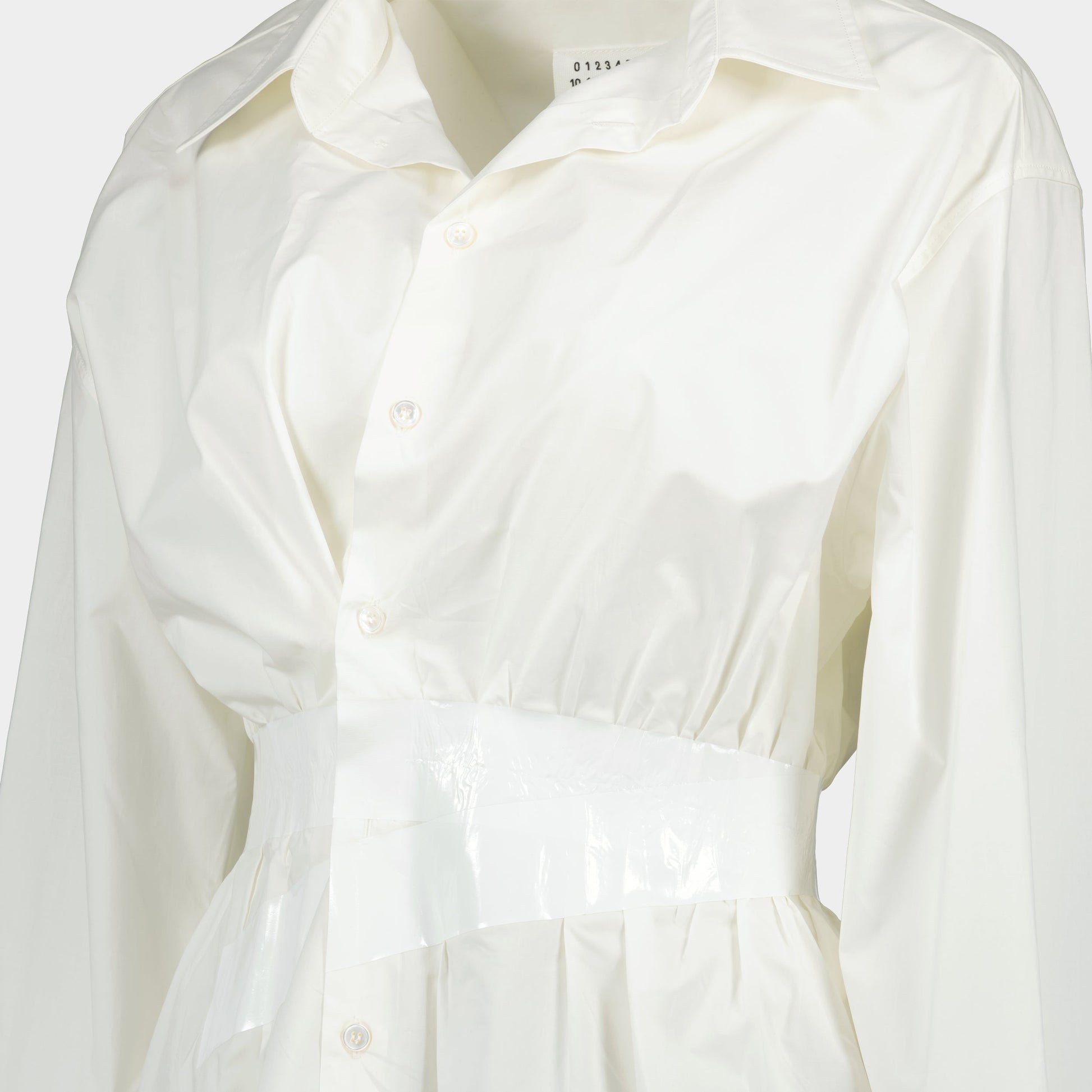 Taped Shirt, Cotton Poplin Shirt, Tailored Fit Shirt, MM6 Women's Shirt, Classic Collar Shirt