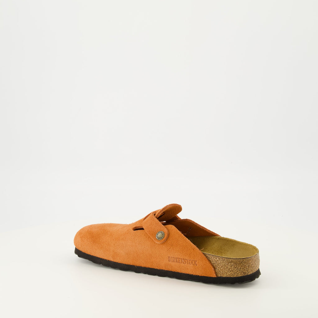 Boston Orange Suede Mules