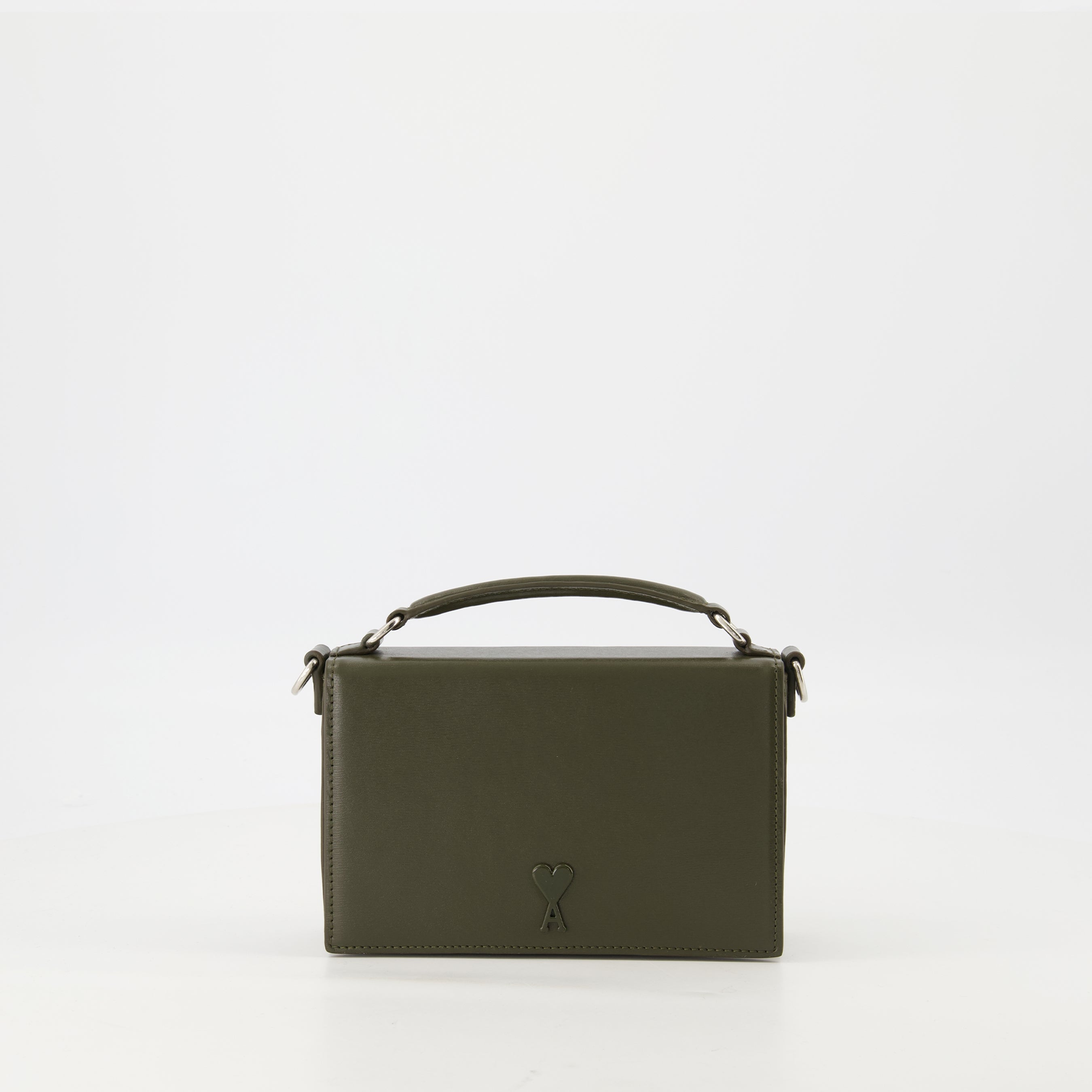 Brown leather bag, AMI Paris lunch bag, unisex leather accessory, stylish lunch bag, Spring-Summer collection