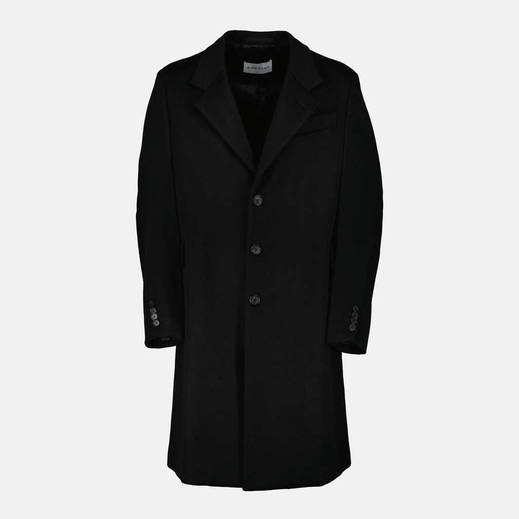 Givenchy coat, black wool coat, cashmere outerwear, luxury coat, Autumn-Winter collection