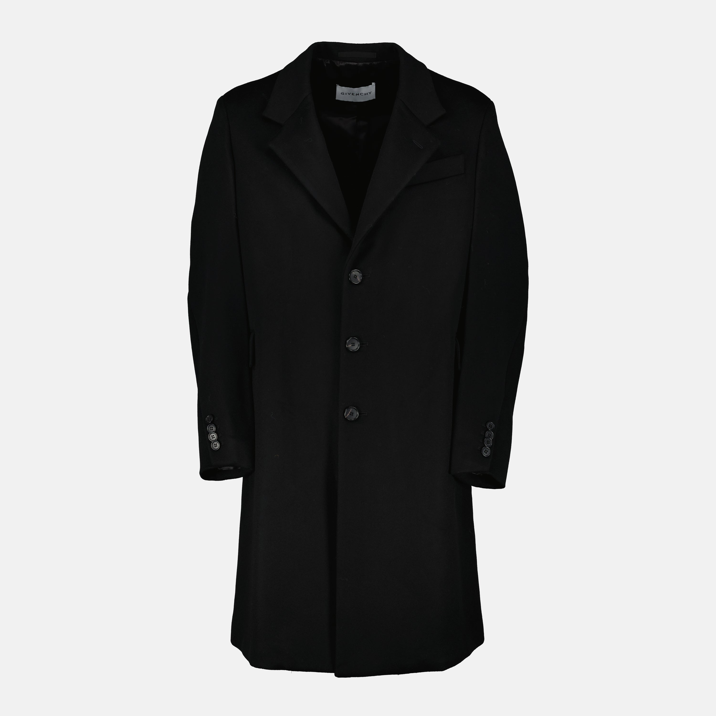 Givenchy coat, black wool coat, cashmere outerwear, luxury coat, Autumn-Winter collection