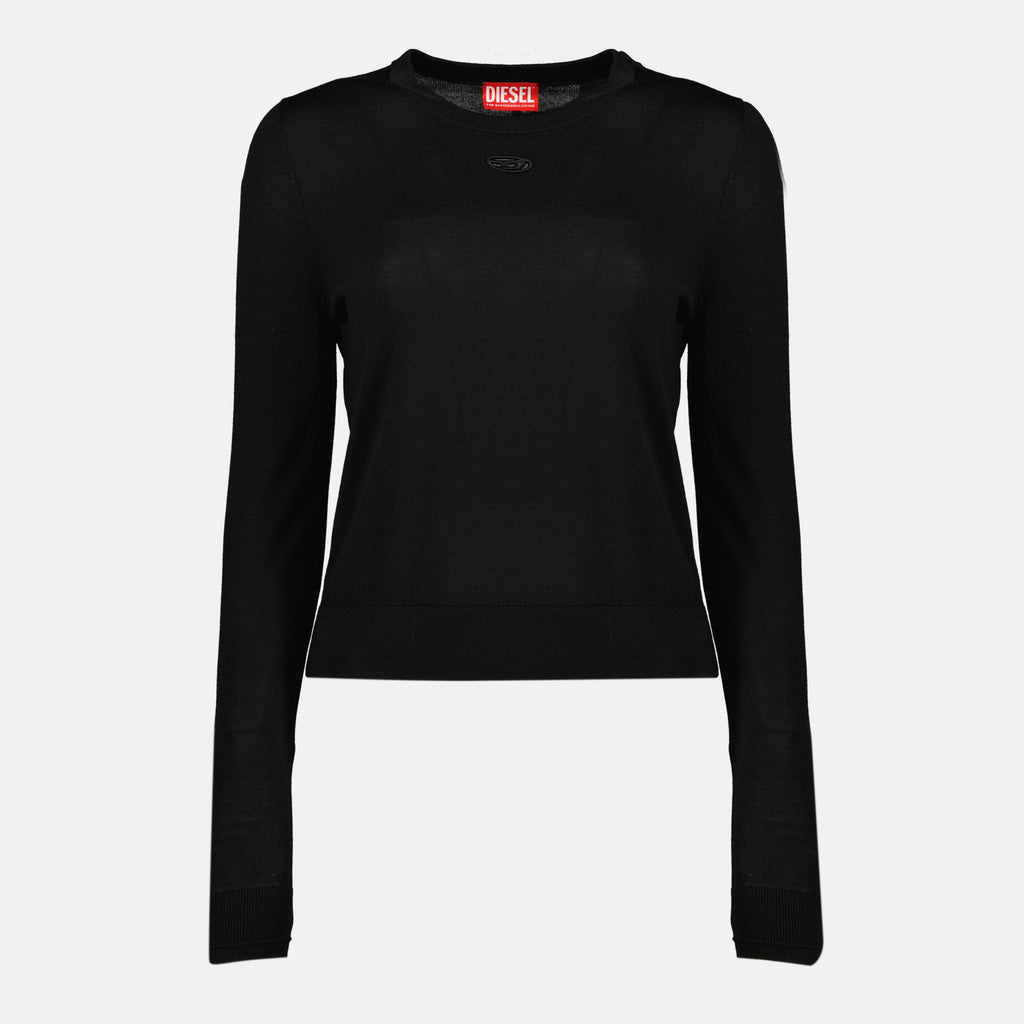 Image of M-Alinesa Black Sweater by Diesel for Women - Season Spring-Summer 2026 - Front View