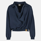 Sweatshirt med båthals i marineblått