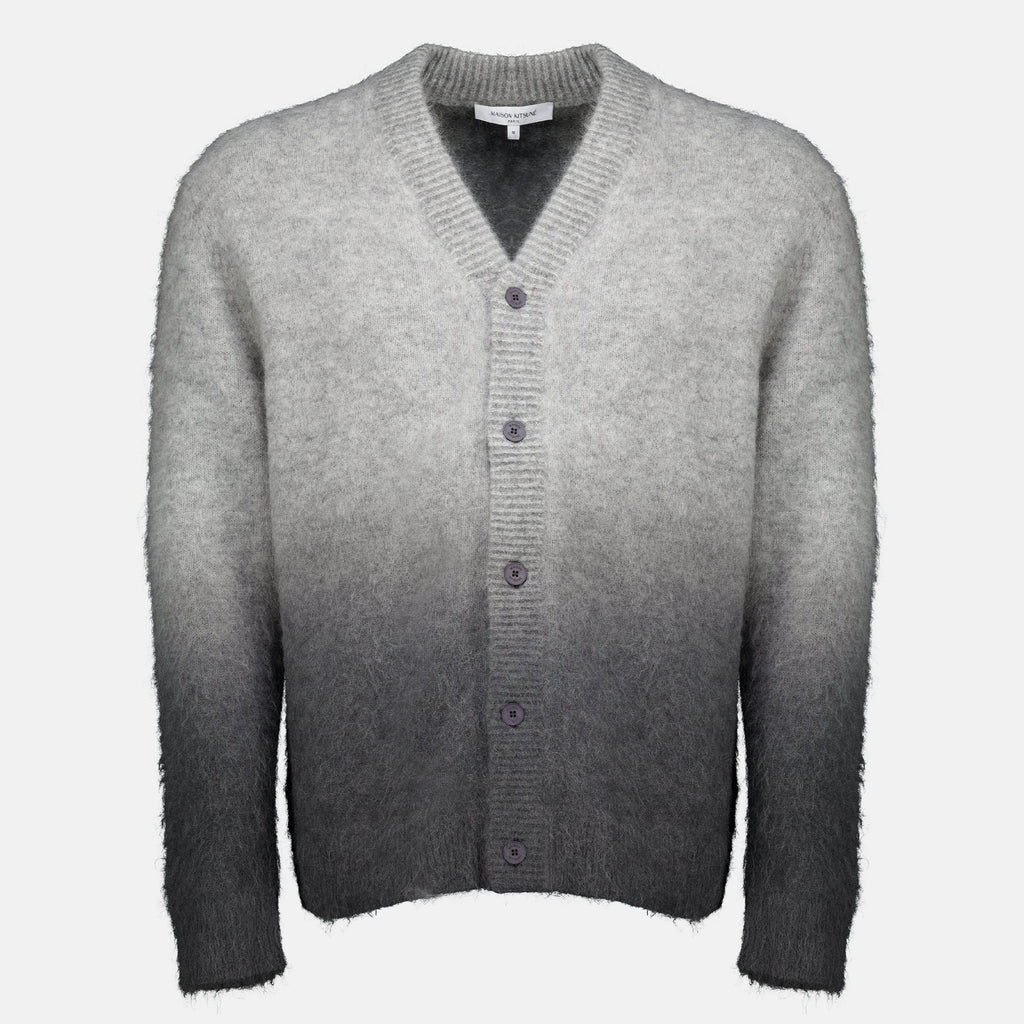 Cárdigan gris efecto desgastado - Maison Kitsuné