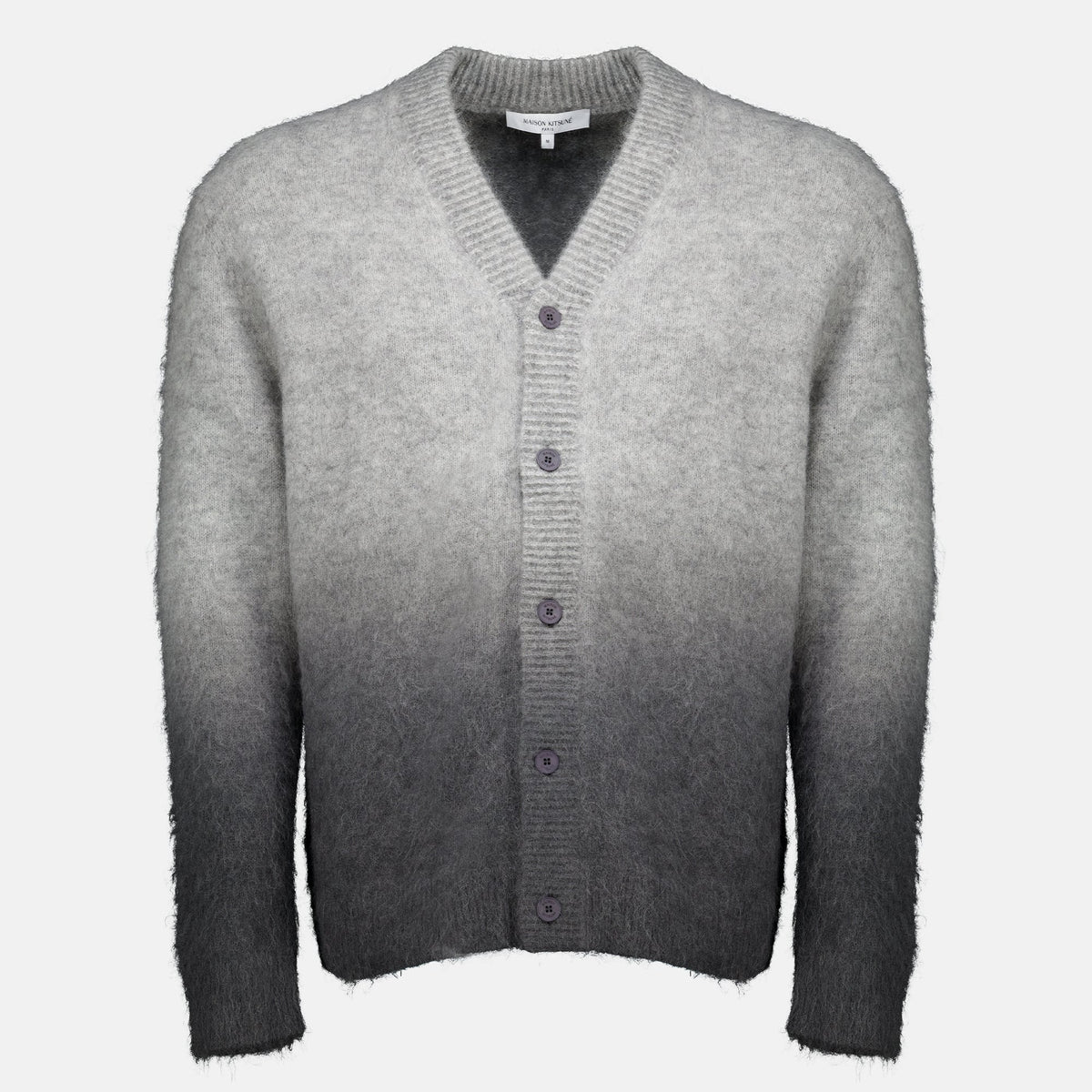 Cárdigan gris efecto desgastado - Maison Kitsuné