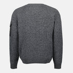 Imagem de um pullover de lã de cashmere cinza da Moncler para Homens - Temporada Outono-Inverno 2025 - Vista Traseira