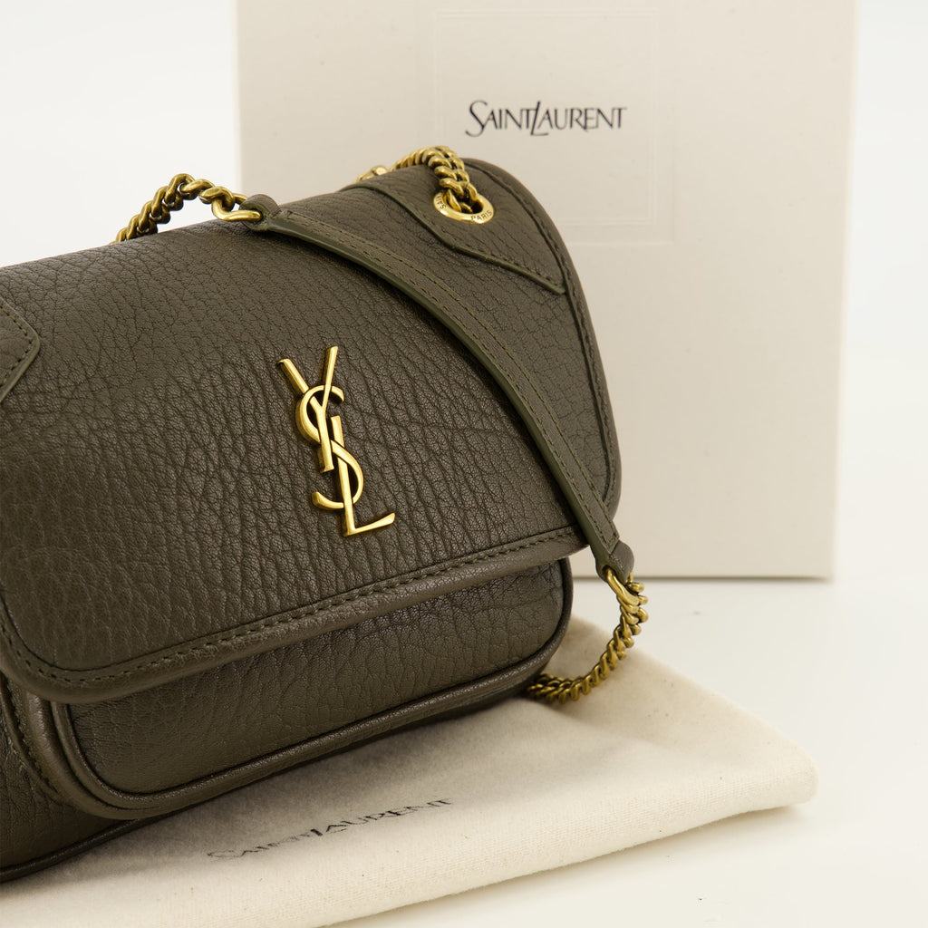 Niki Mini Tasche aus khakifarbenem Leder