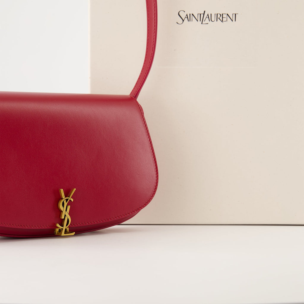 Saint Laurent bag, mini sac Voltaire, red leather handbag, luxury accessories, high-end fashion