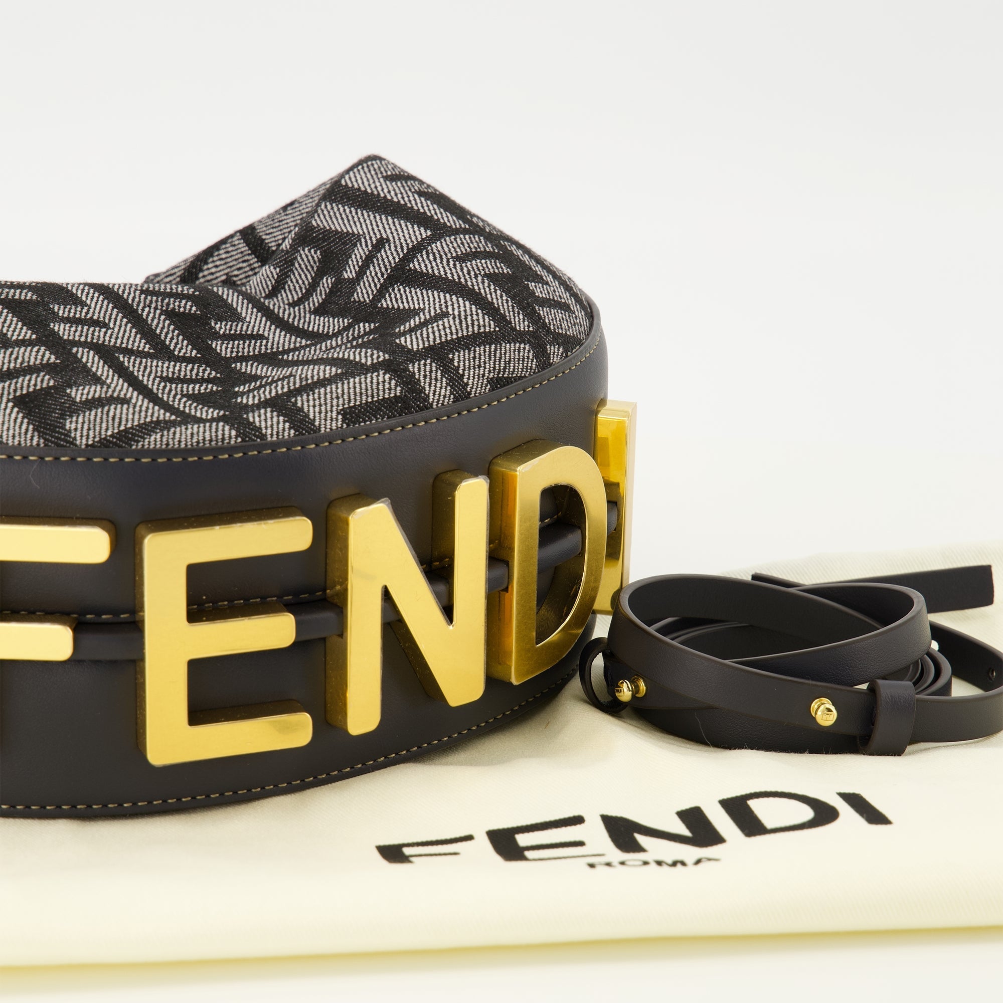 Fendi, Denim Mini Sac, Fashion Accessories, Designer Handbag, Stylish Purse