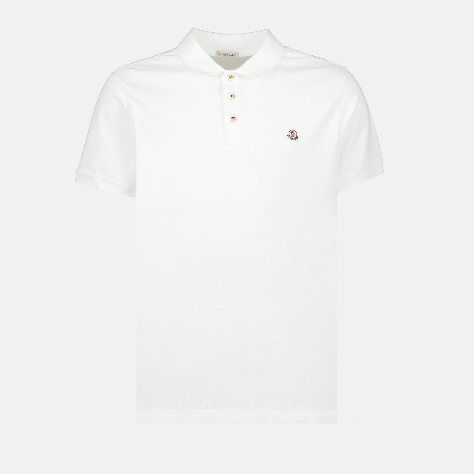Moncler, white polo, logo polo, cotton polo, men's fashion