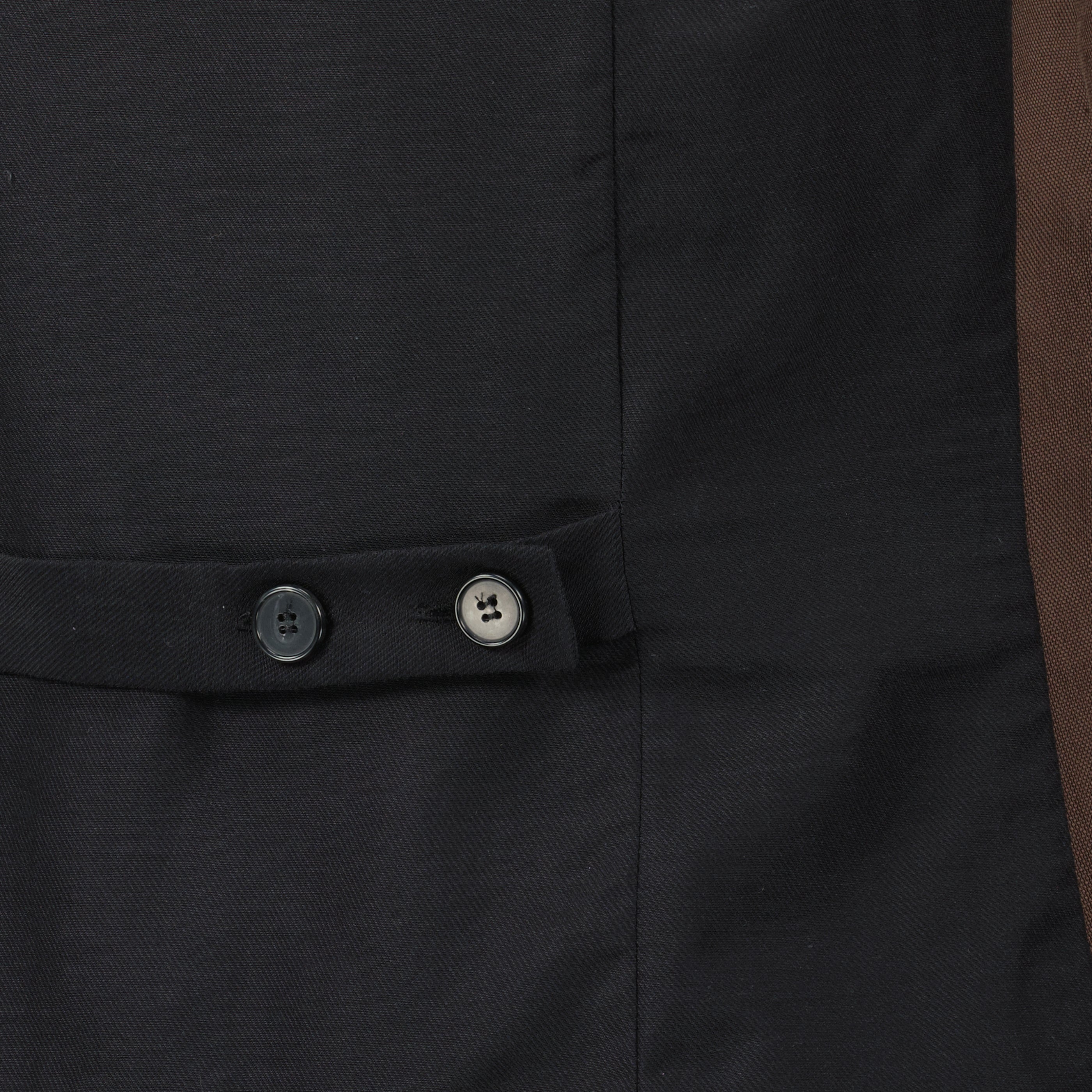 Gilet Bi-Material Marrone Su Misura