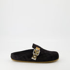 Burberry clogs, velour leather footwear, designer slip-ons, non-slip clogs, premium leather shoes