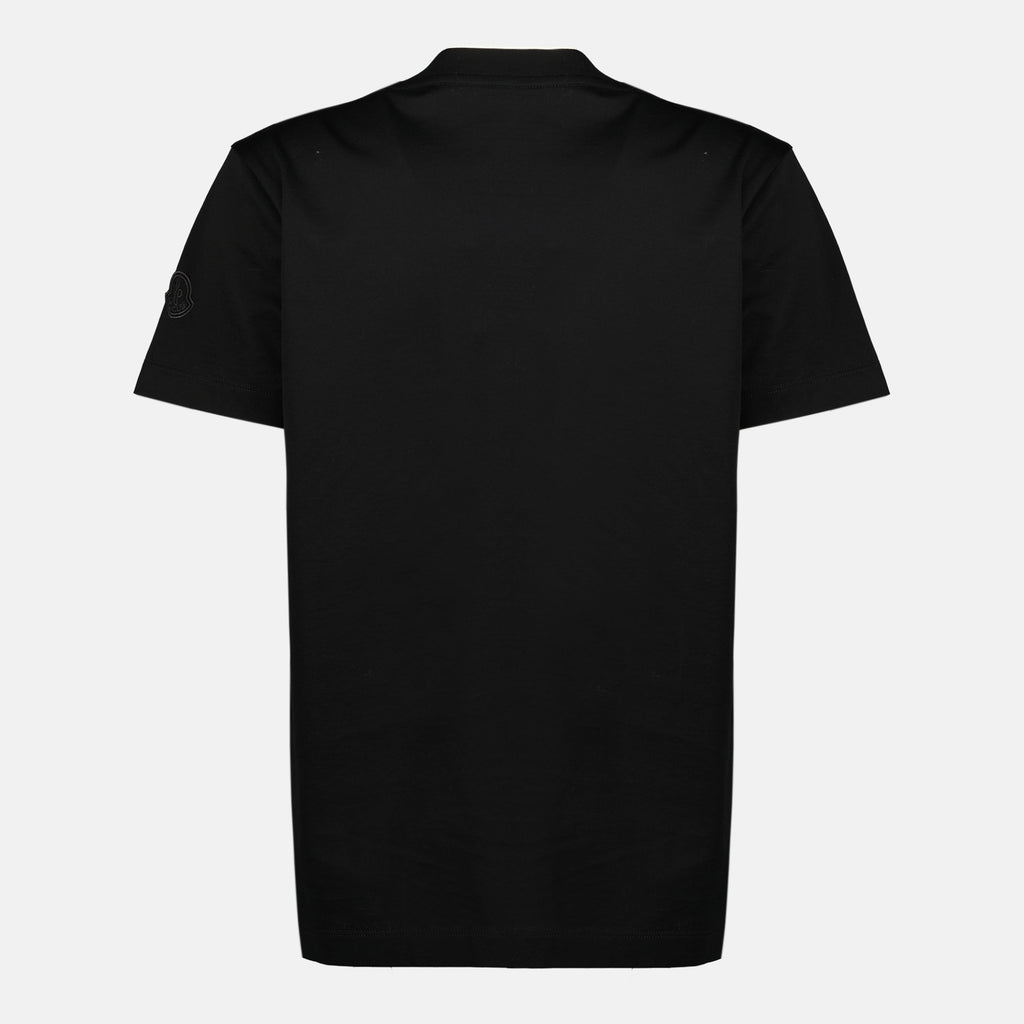 Image of Black Cotton T-Shirt by Moncler for Women - Season Spring-Summer 2026 - Back View