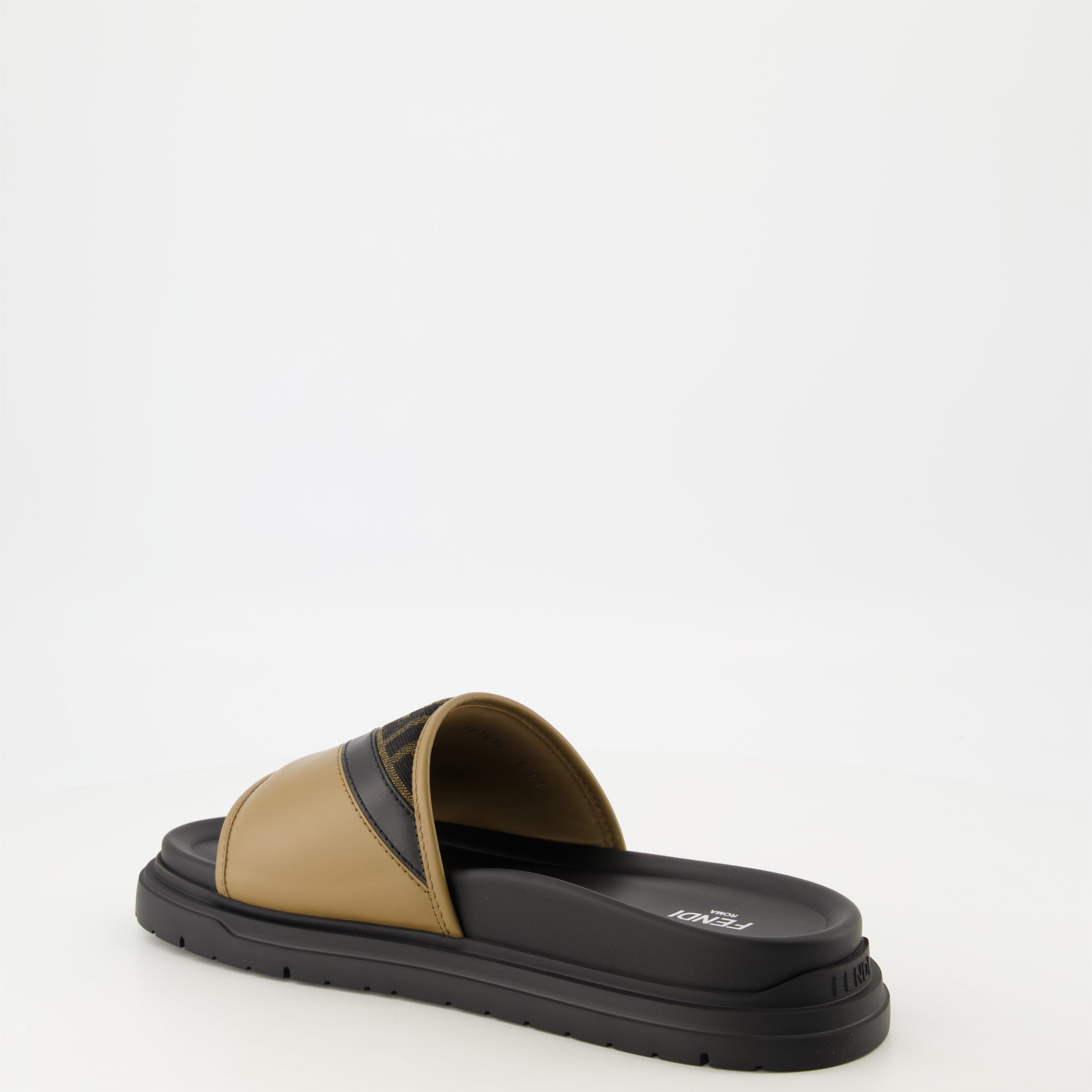 Fendi sandals, Diagonal Sandals, luxury footwear, calf leather sandals, non-slip sandals