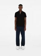 Burberry, Eddie Black Polo, Piqué Cotton, Luxury Men's Fashion, Check Placket