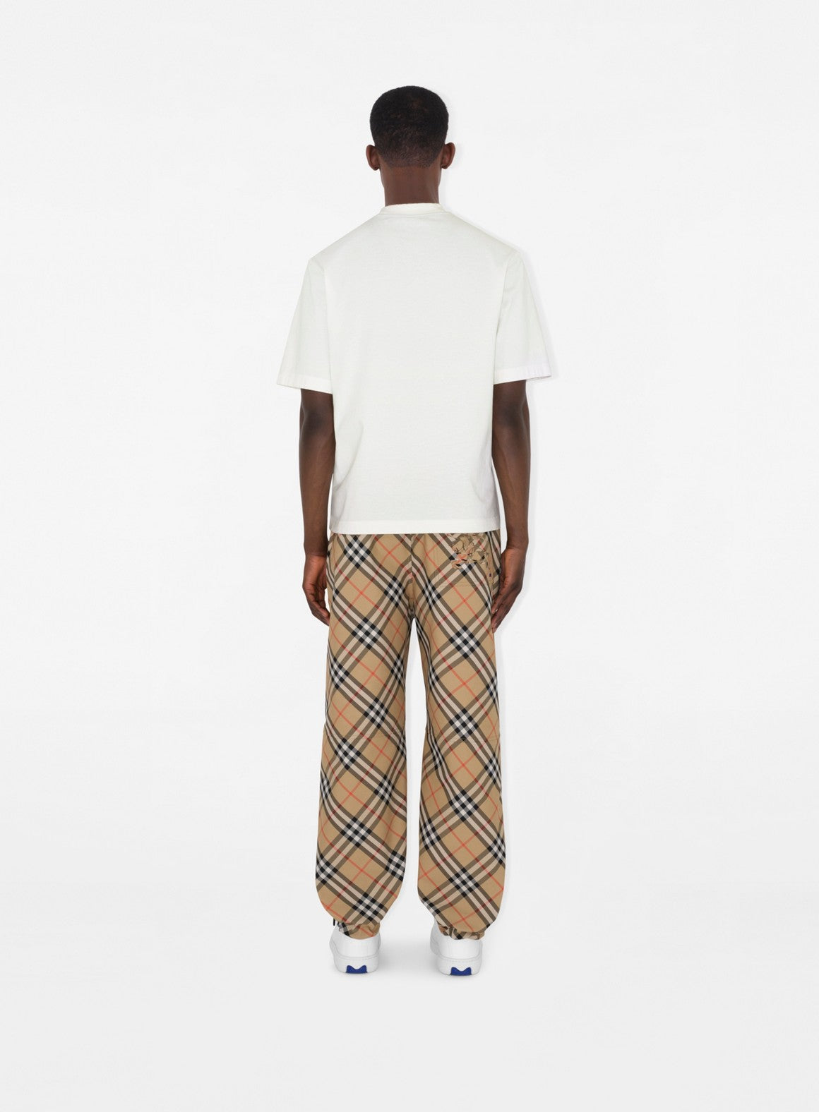 Burberry trousers, classic beige checkered, luxury menswear, high-end trousers, designer fashion