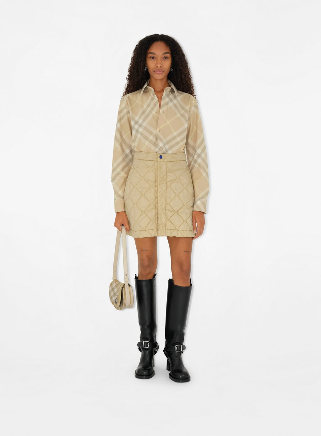 Burberry, luxury bag, leather and wool bag, designer accessory, Rocking Horse Bag