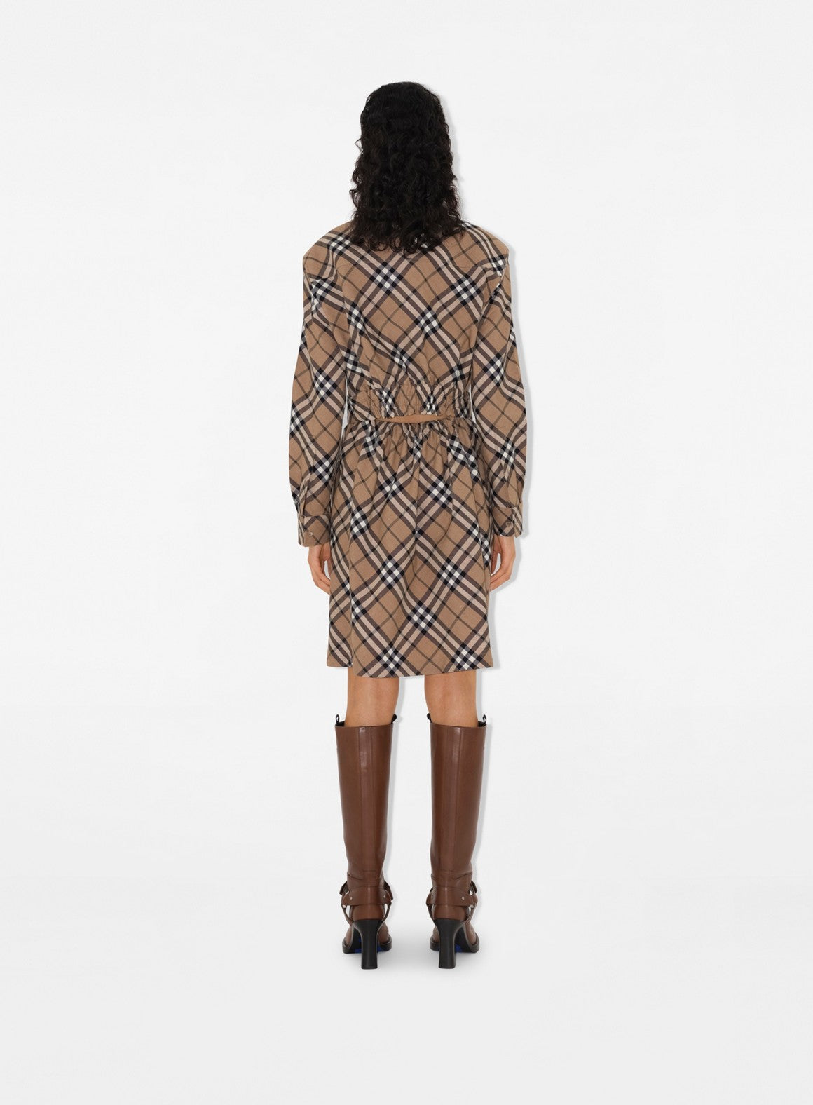 Burberry Check Wool Blend Chemisier Dress Burberry Check Wool Blend Chemisier Dress