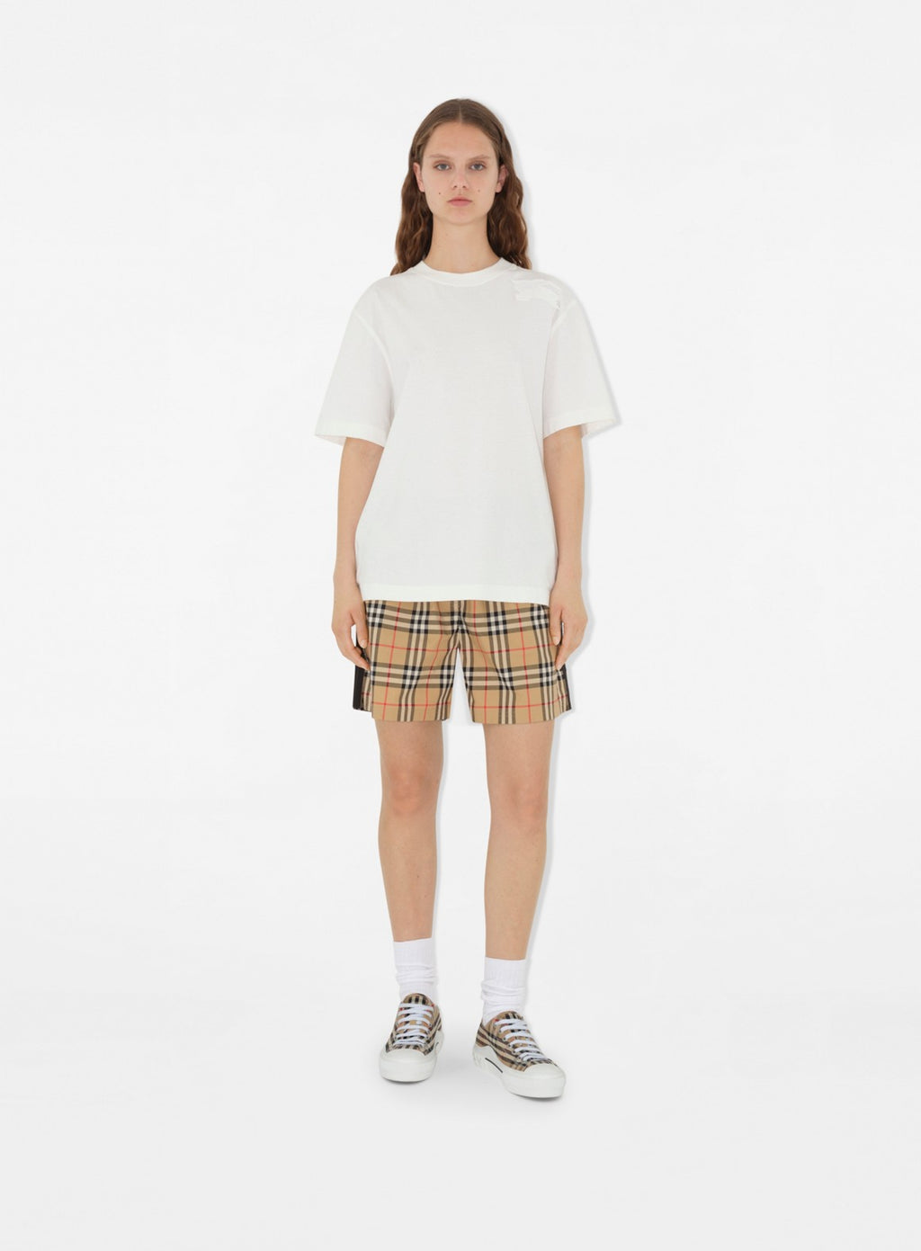 Burberry, Women's sneakers, Checkered canvas, Luxury footwear, Designer sneakers