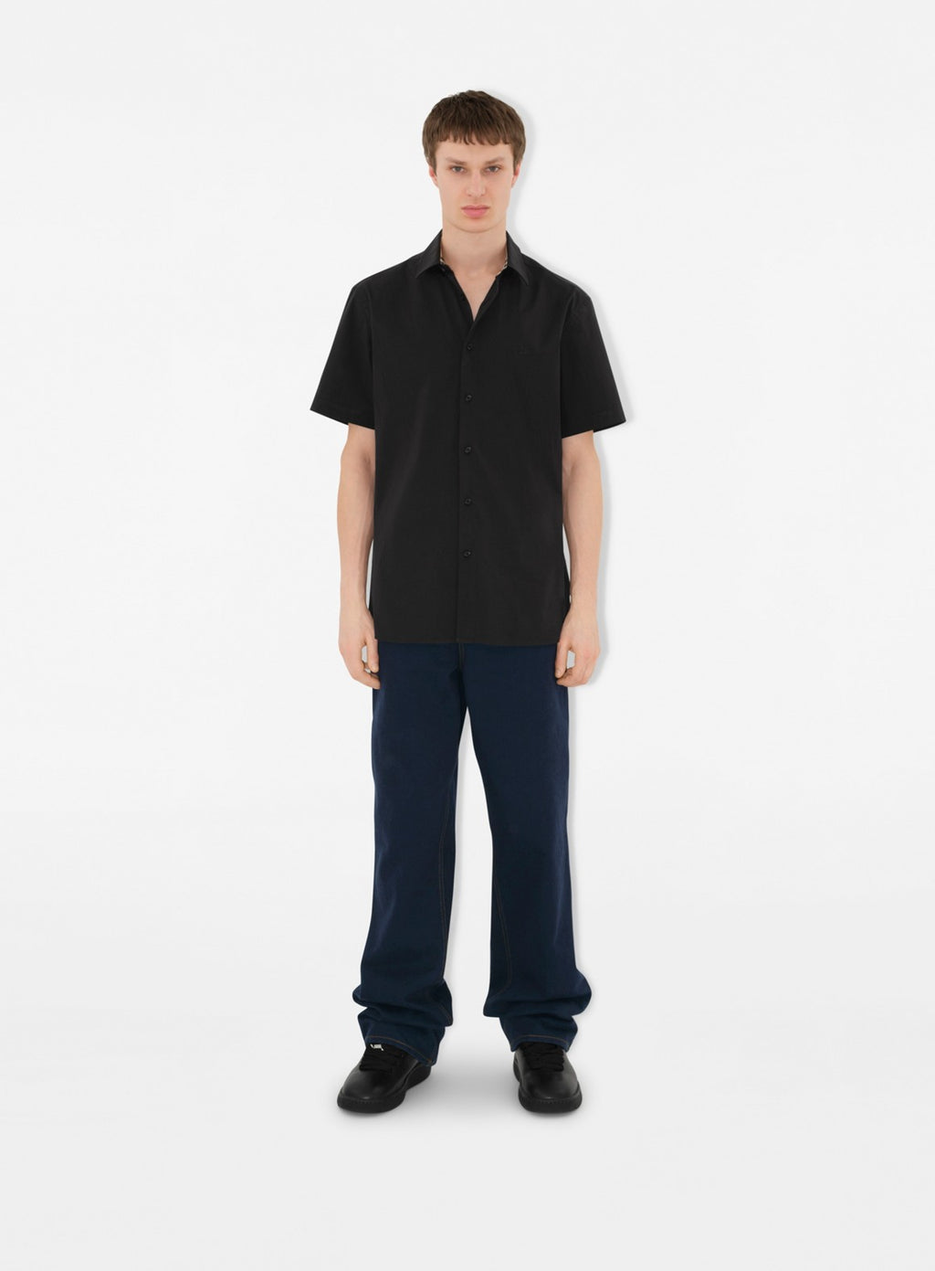 Burberry, men's short sleeve shirt, black shirt, luxury men's fashion, designer men's clothing