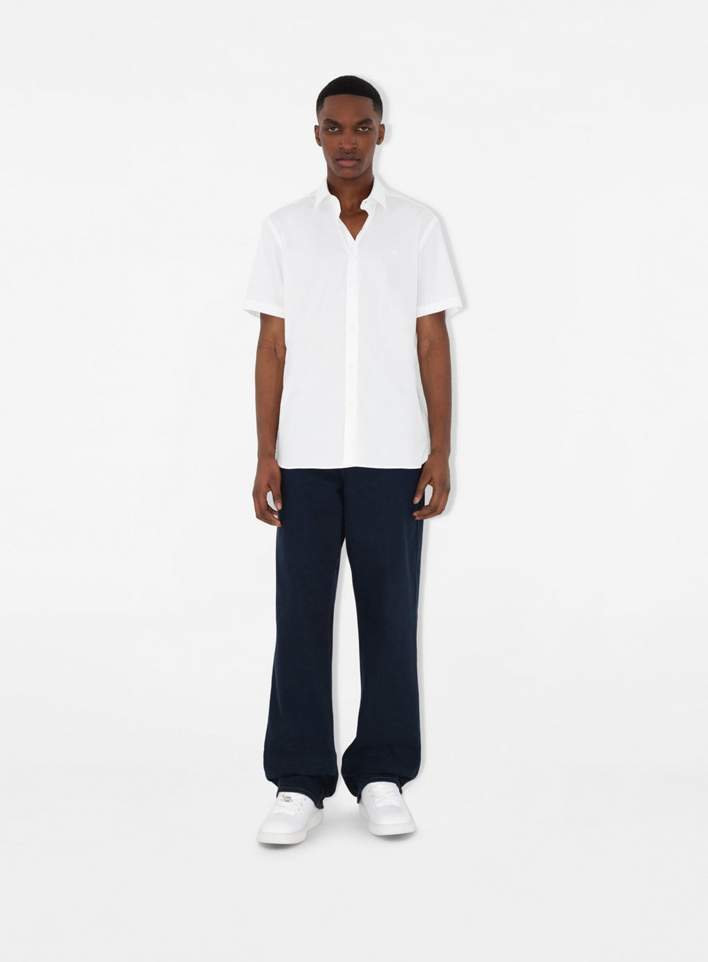 Burberry, men's white shirt, luxury fashion, short sleeve shirt, designer clothing