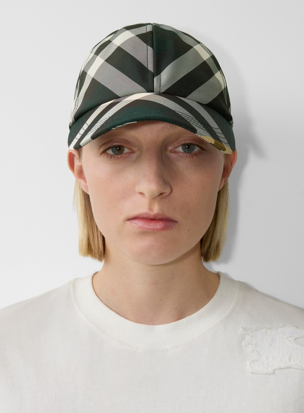 Burberry, Green Checkered Cap, luxury cap, designer accessory, unisex fashion