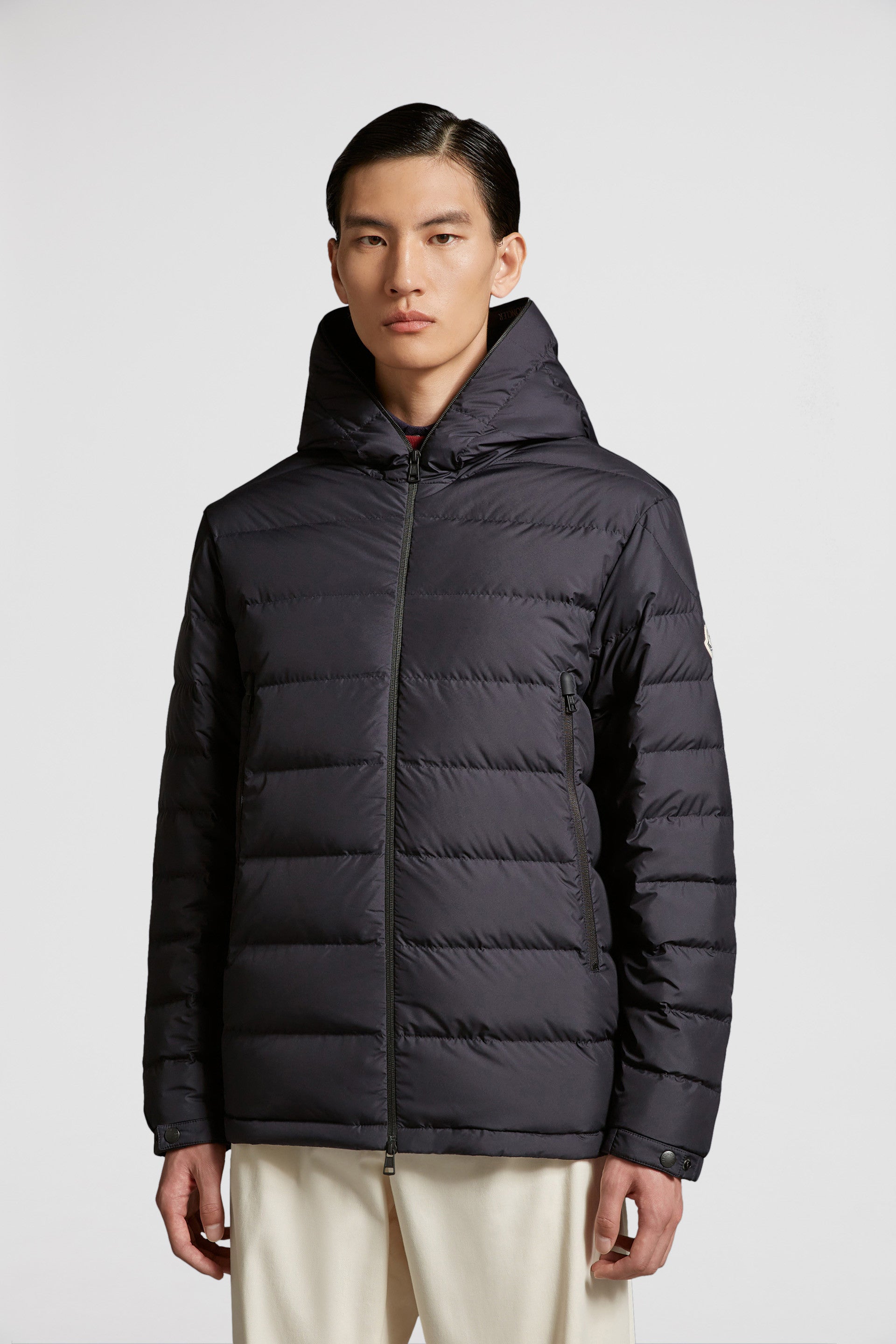 Down jacket, Chambeyron, blue nylon, luxury outerwear, Moncler